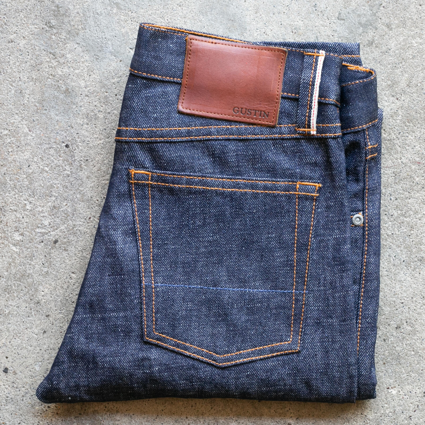 gustin #587 slub indigo linen selvedge