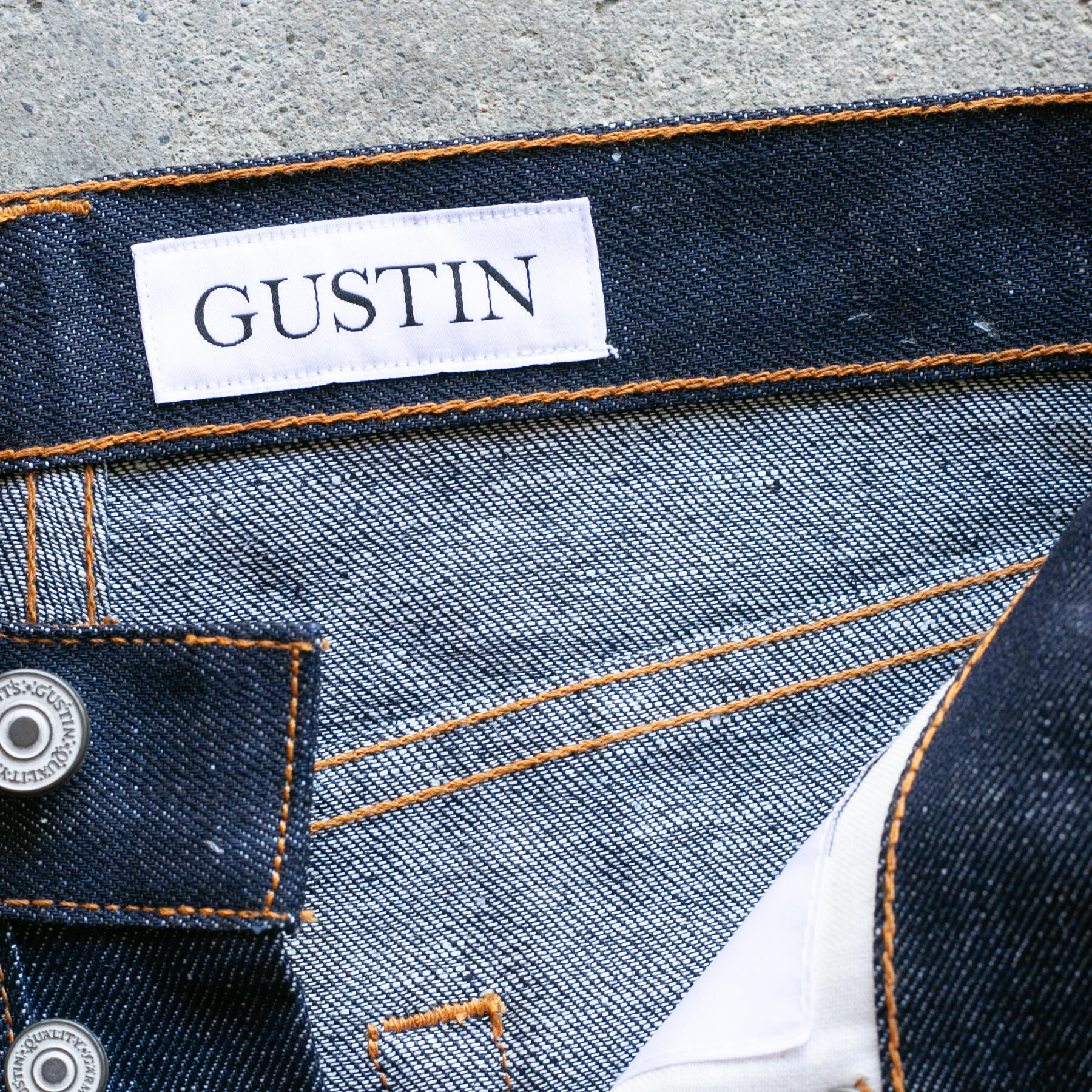 gustin #587 slub indigo linen selvedge