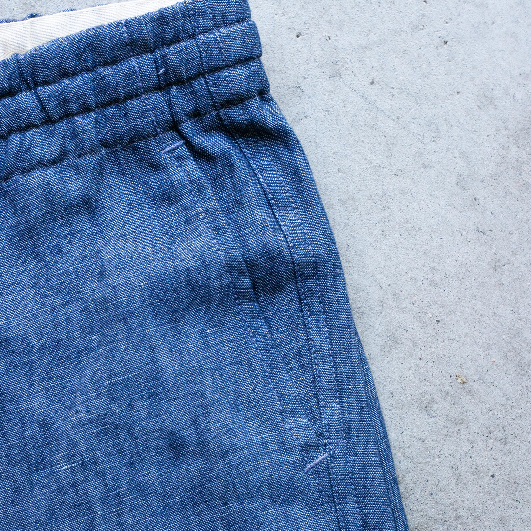 gustin linen 100 indigo chambray joggers