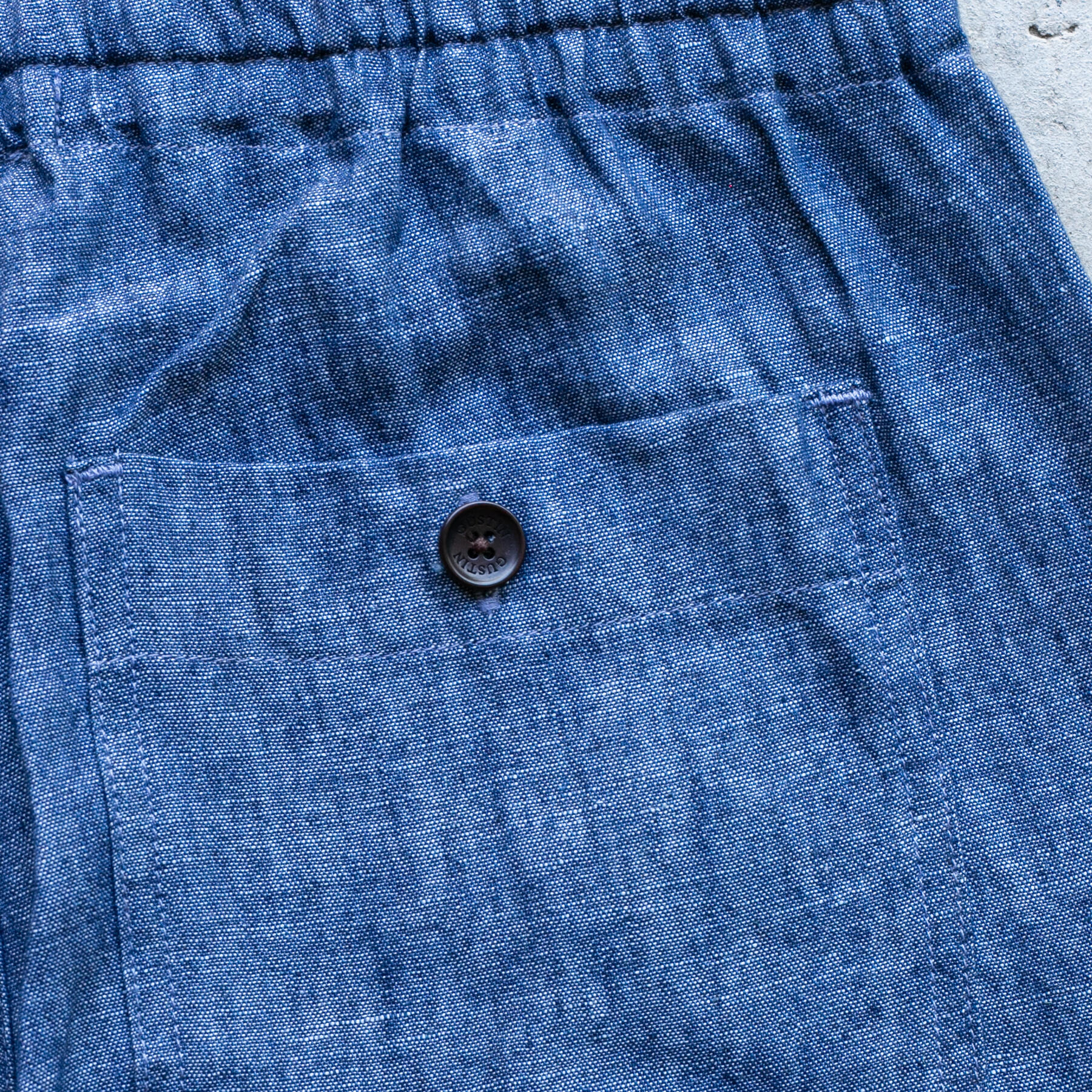 gustin linen 100 indigo chambray joggers