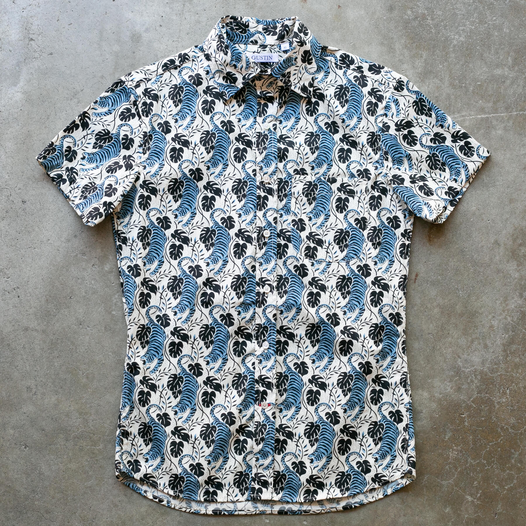 gustin #1244 tiger shirt - natural blue