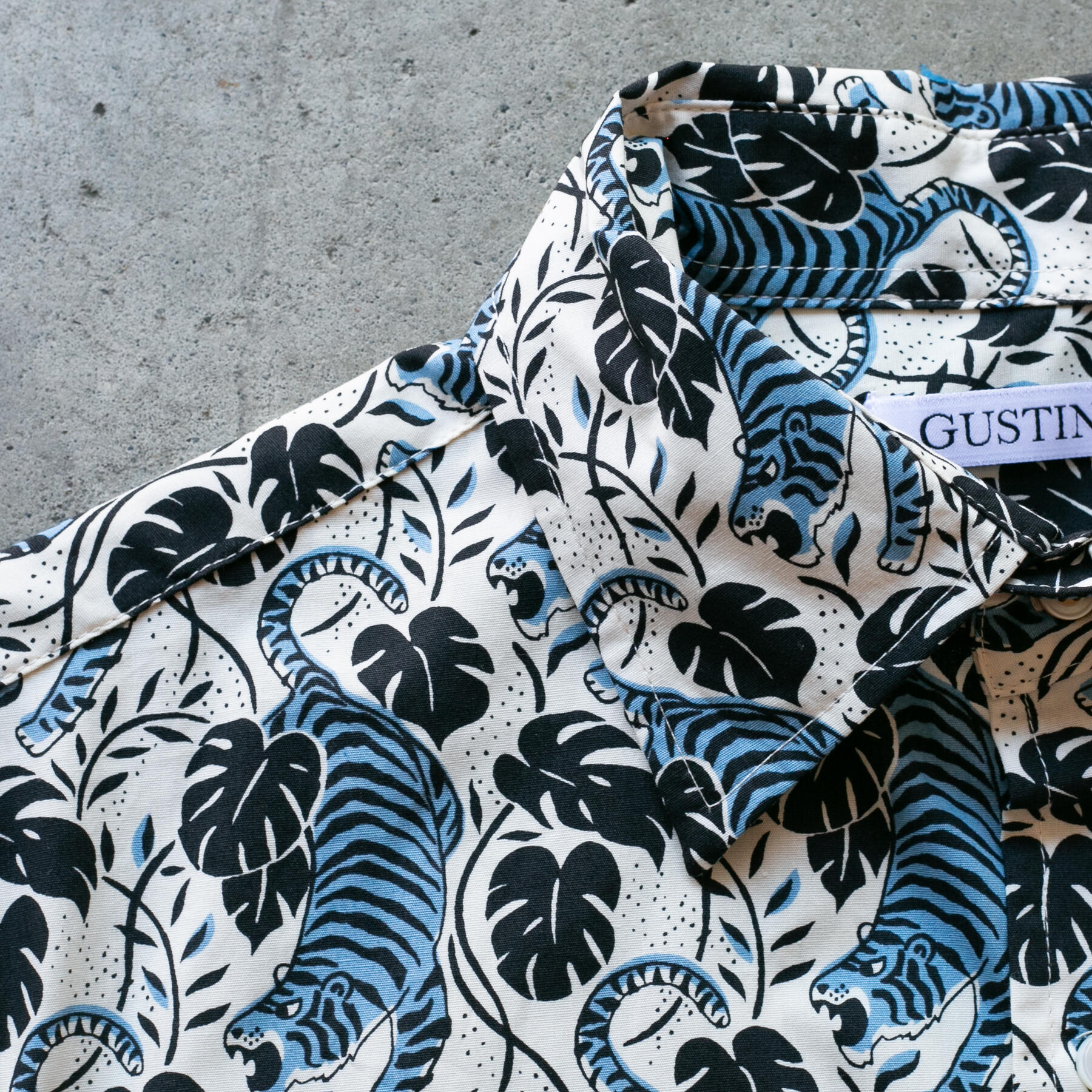 gustin #1244 tiger shirt - natural blue