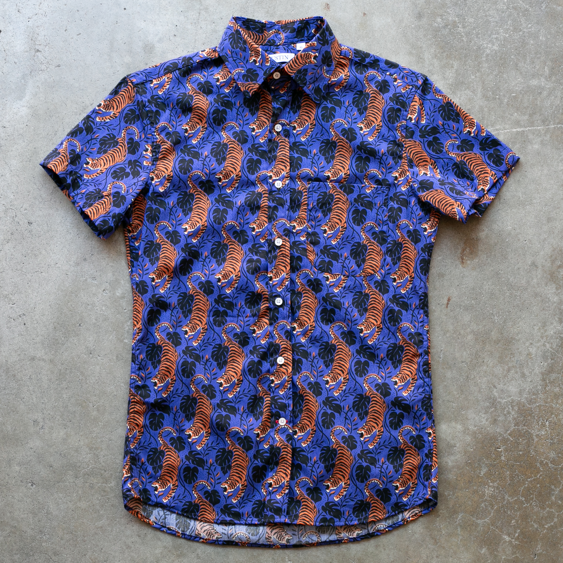1245 Tiger Shirt - Royal Orange | Gustin Short Sleeve Shirts