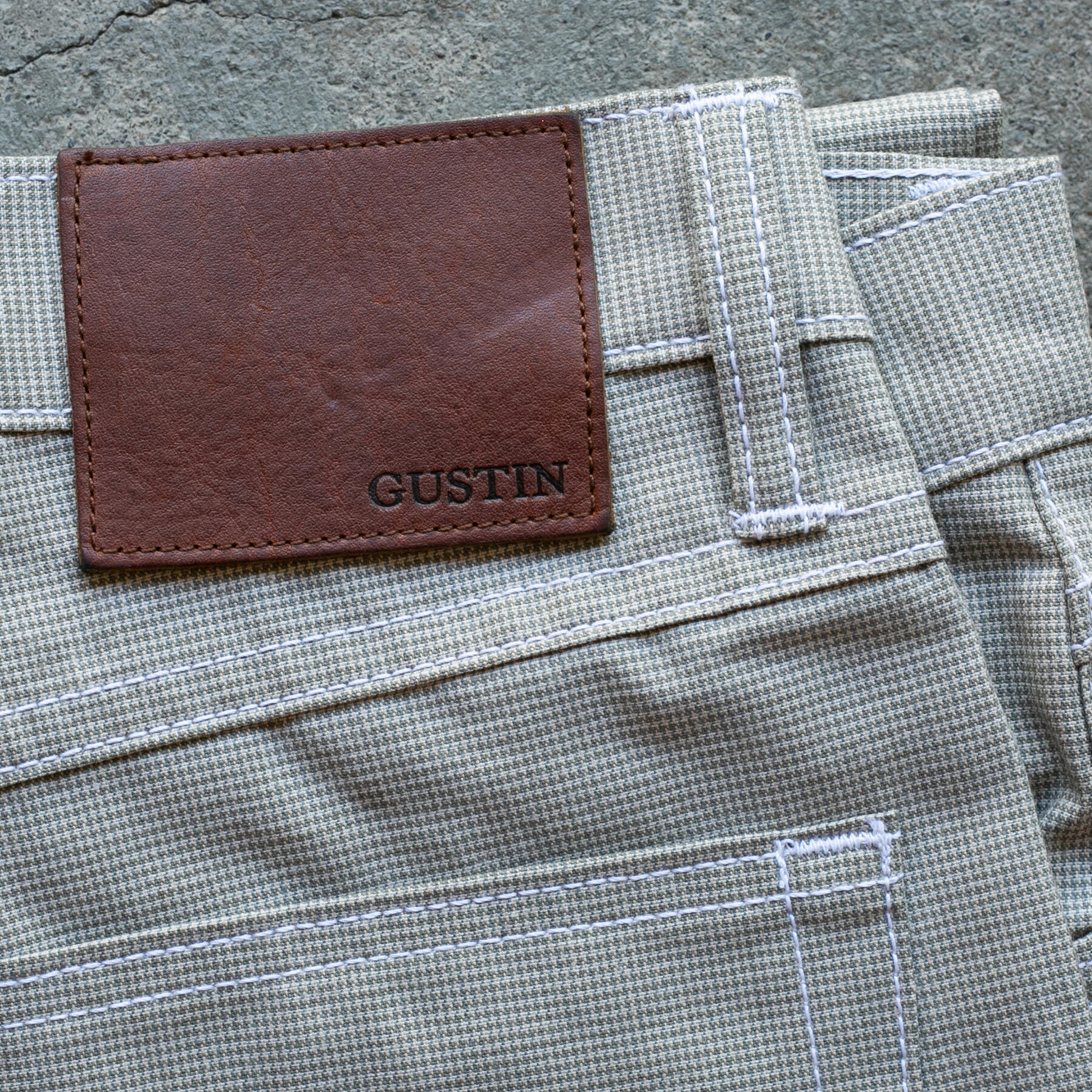 gustin #356 italy olive houndstooth 5 pocket