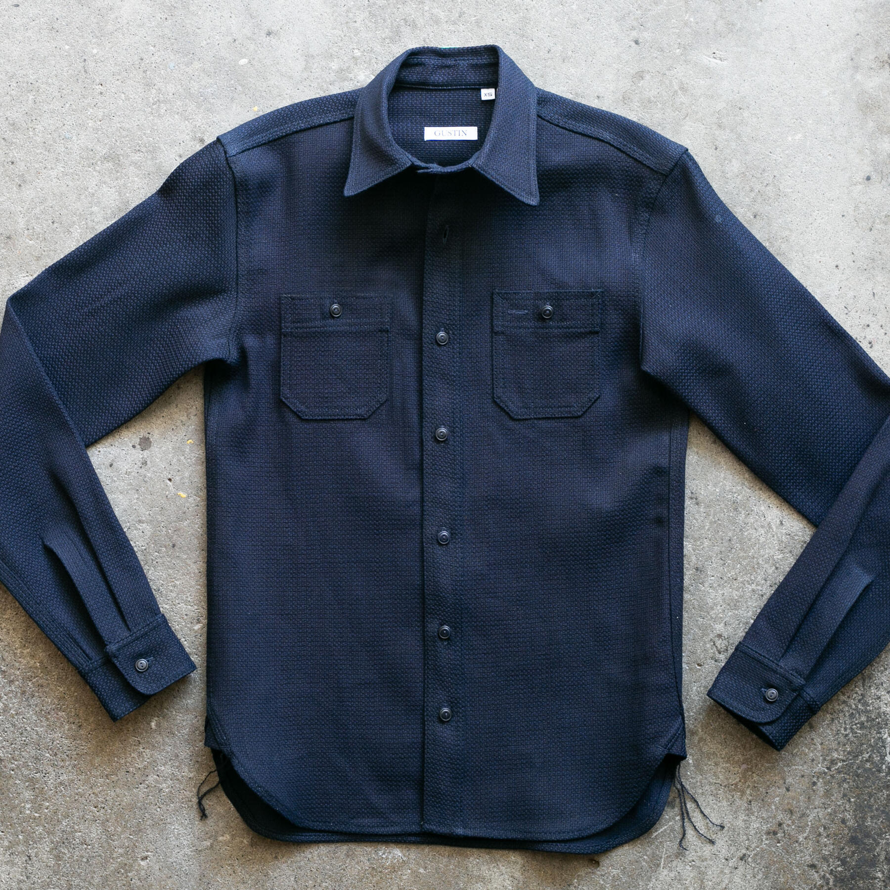 gustin #102 japan indigo basket weave workshirt
