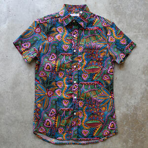 gustin #1246 psychedelic seersucker - black