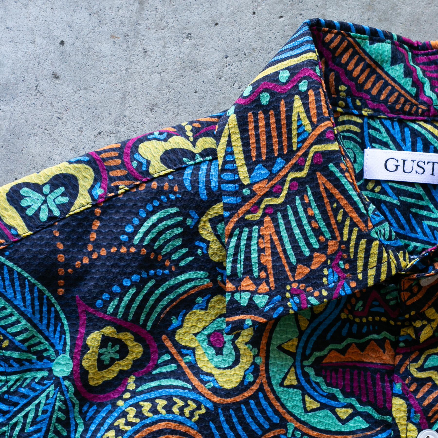 gustin #1247 psychedelic seersucker - midnight