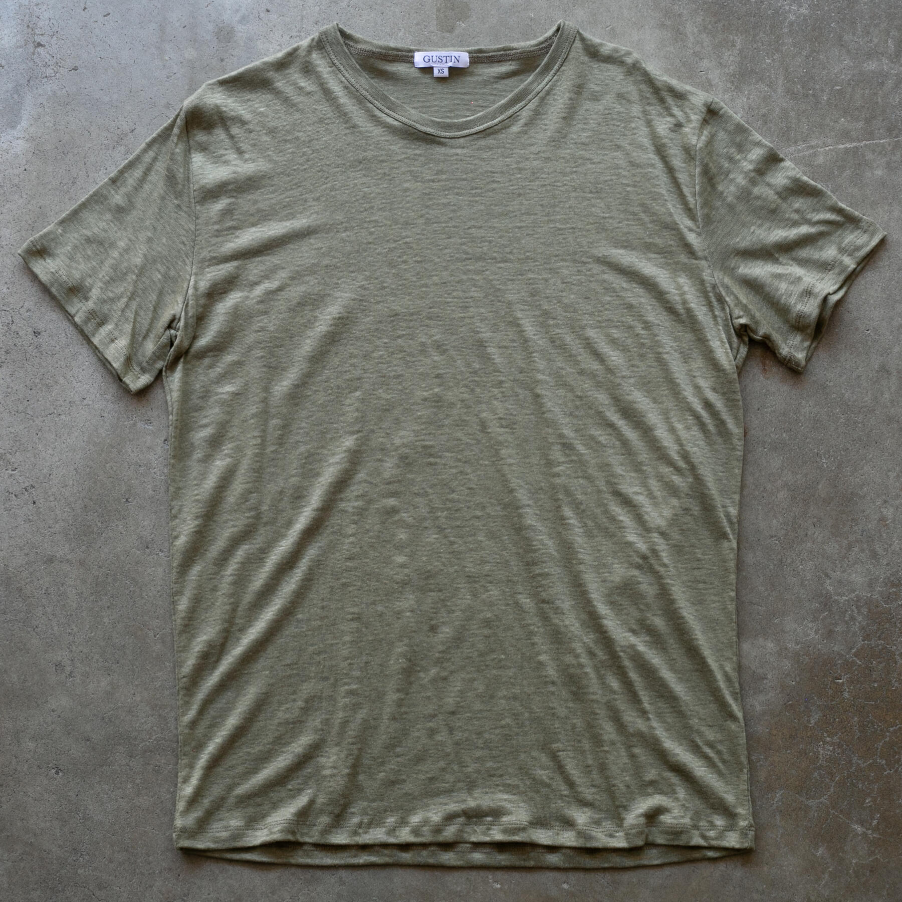 gustin belgian linen t-shirt - olive drab