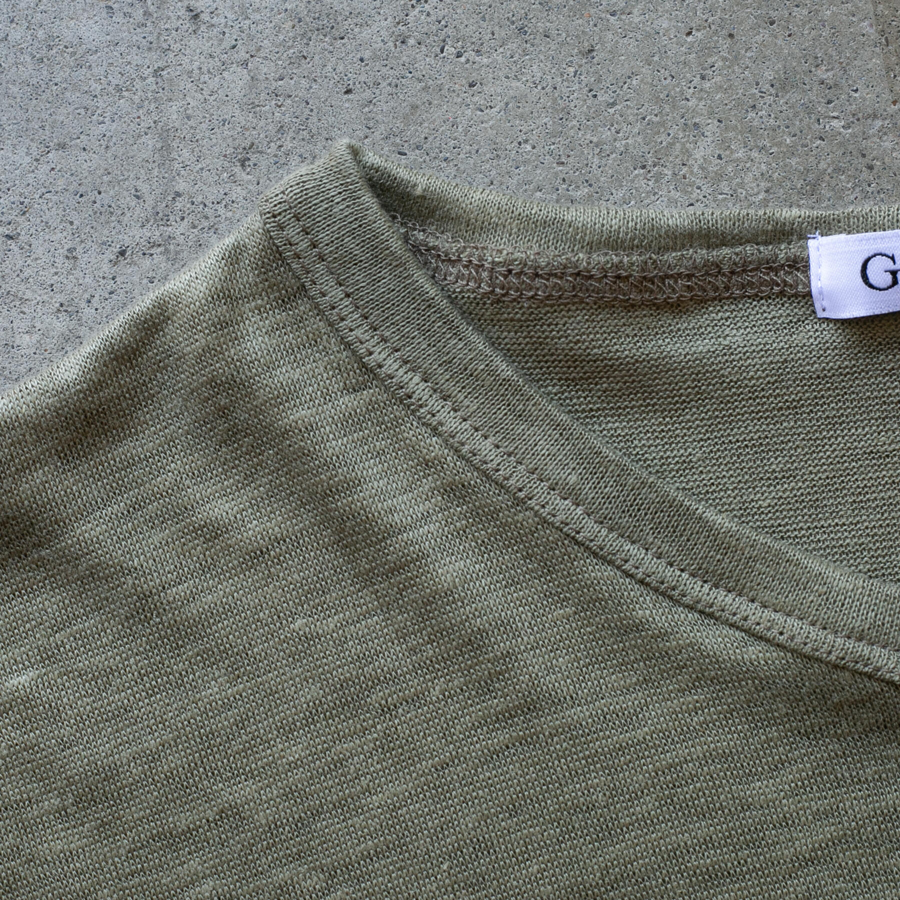 gustin belgian linen t-shirt - olive drab