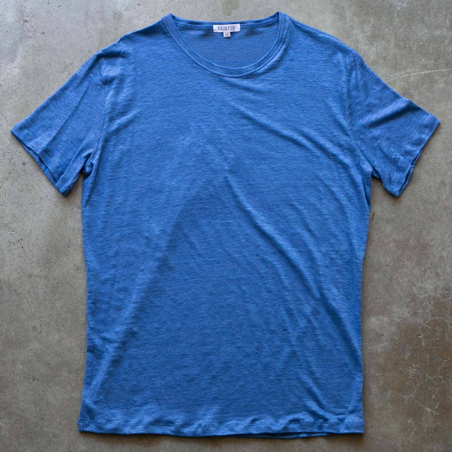 gustin belgian linen t-shirt - true blue