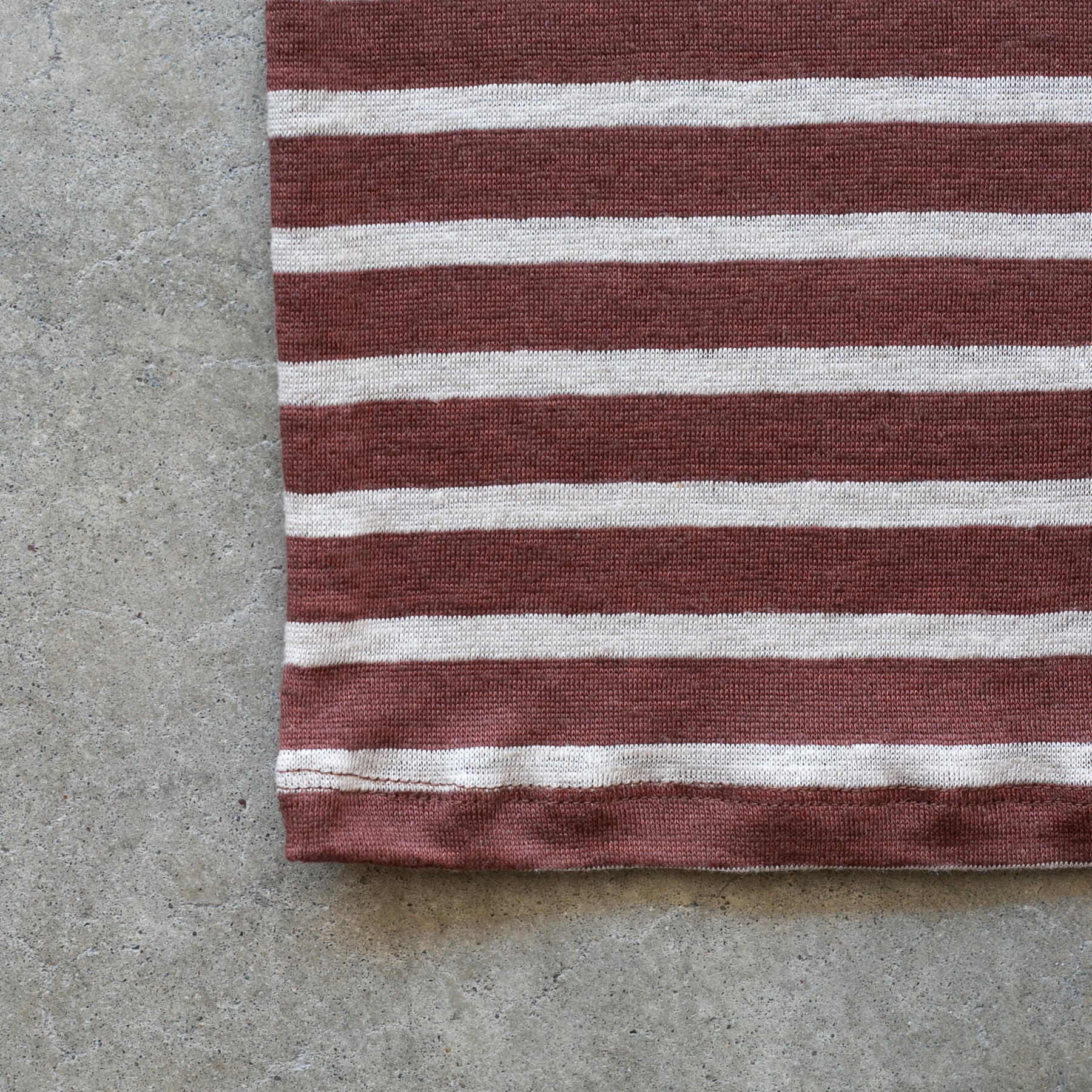 gustin japan pure linen stripe t-shirt - oxblood
