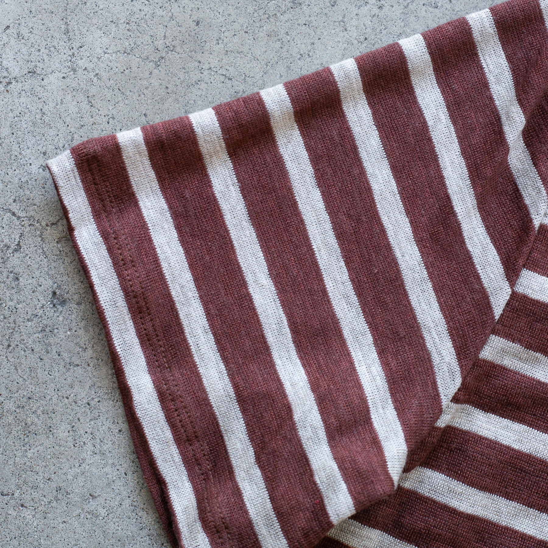 gustin japan pure linen stripe t-shirt - oxblood