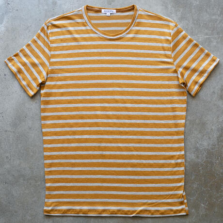 gustin japan pure linen stripe t-shirt - marigold