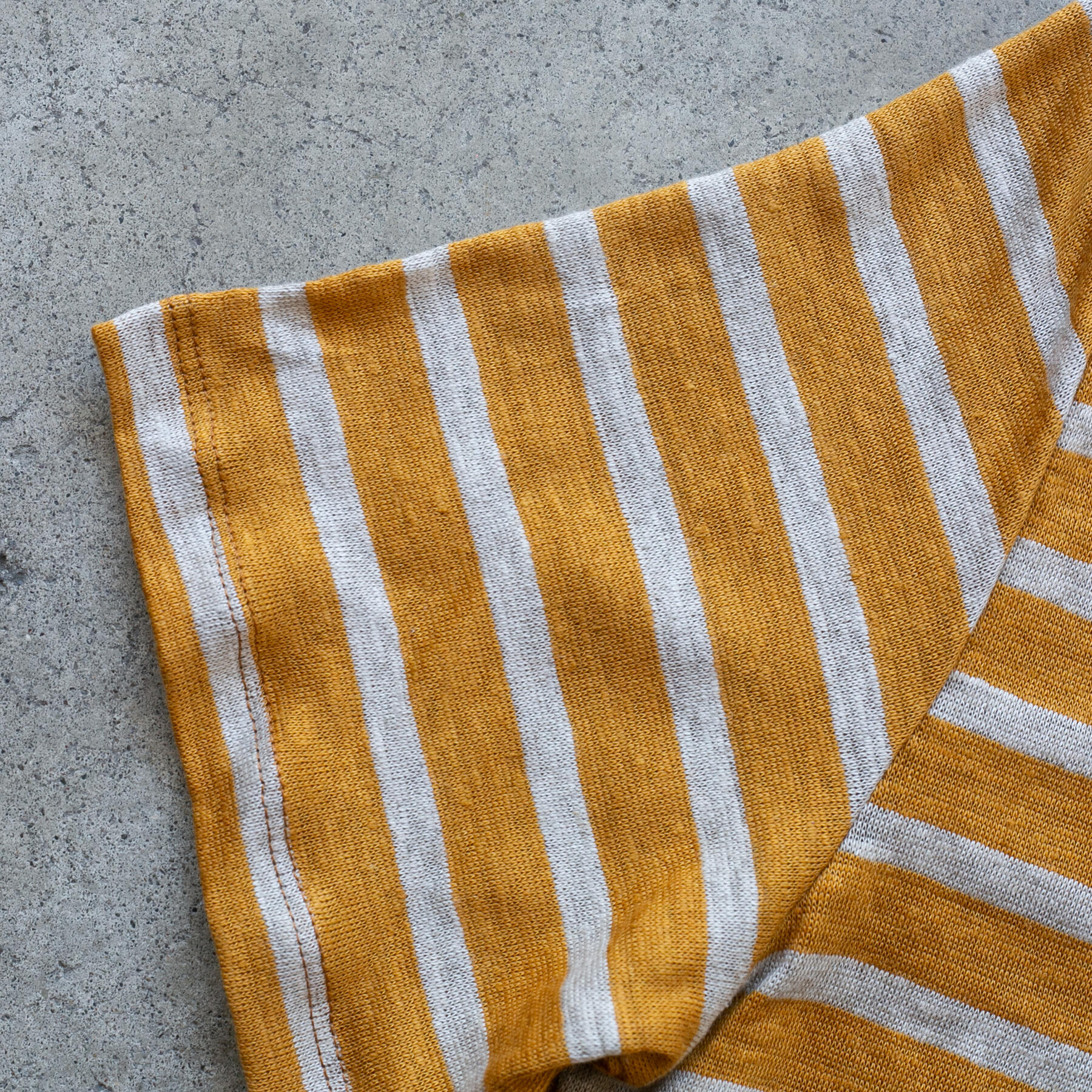 gustin japan pure linen stripe t-shirt - marigold