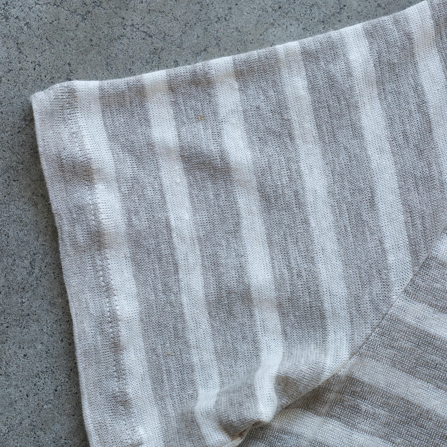gustin japan pure linen stripe t-shirt - heather grey