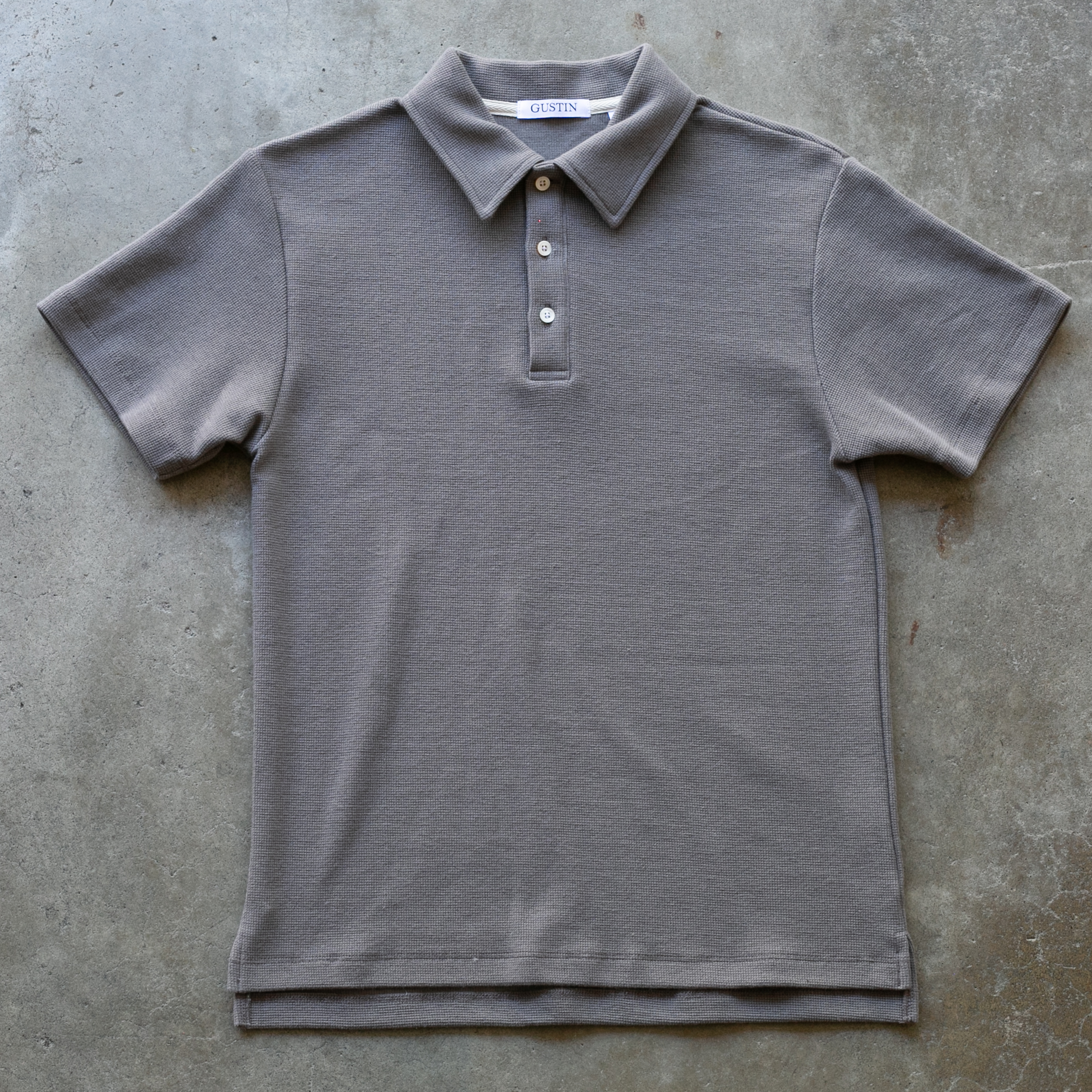Japan Hemp Waffle Polo - Steel | Gustin | Knits | Polos