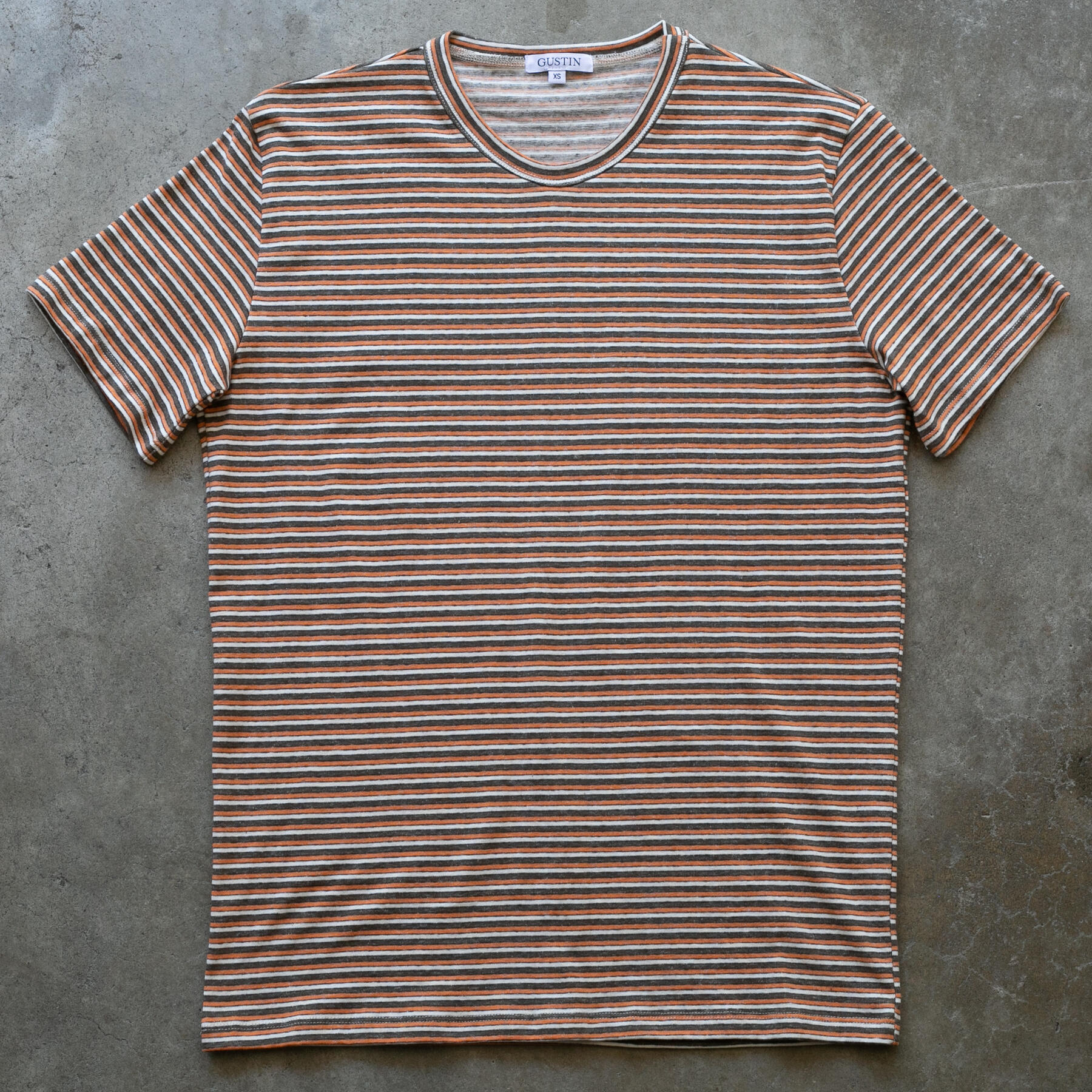 gustin 50s triple stripe t-shirt - orange oak