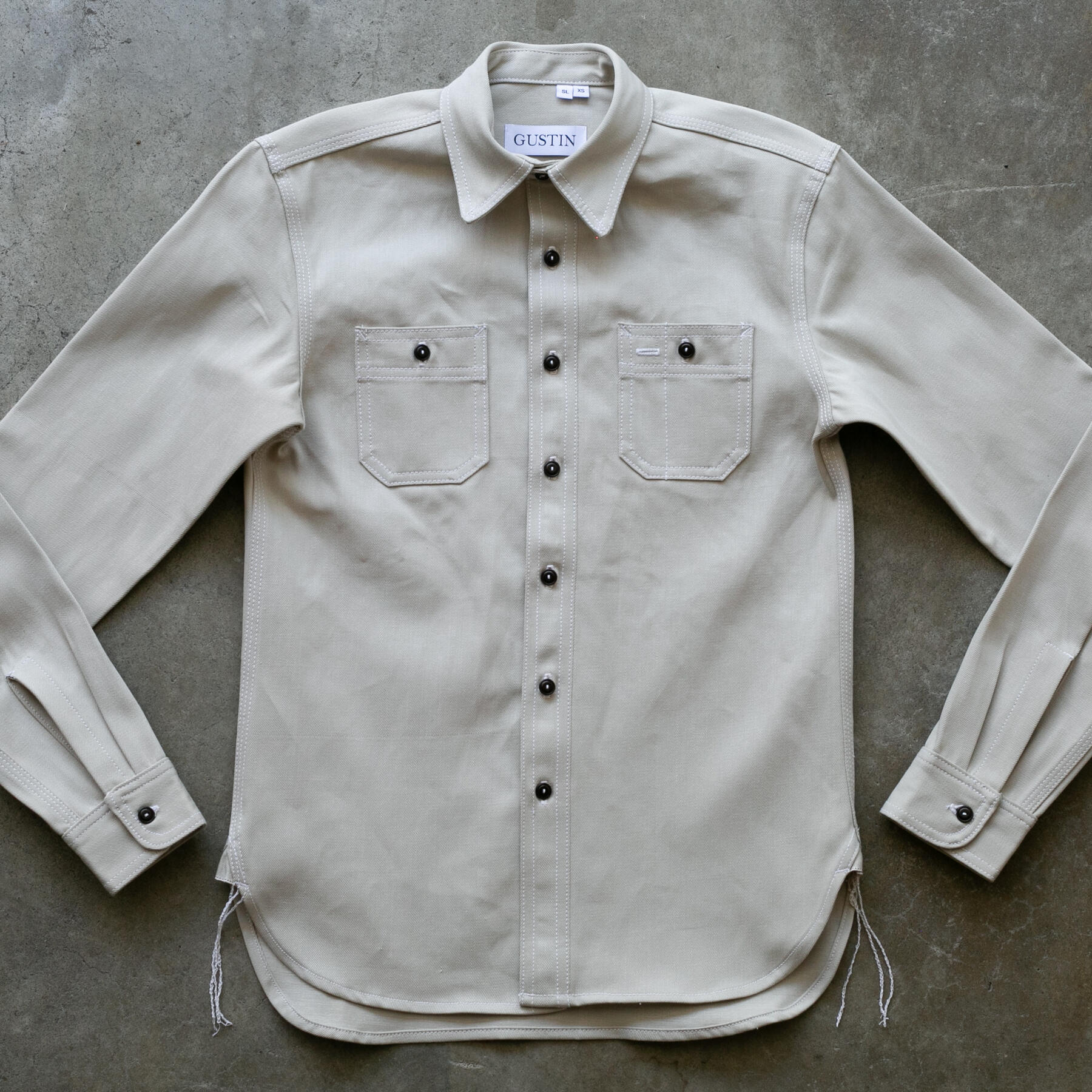 gustin #175 japan taupe selvedge workshirt