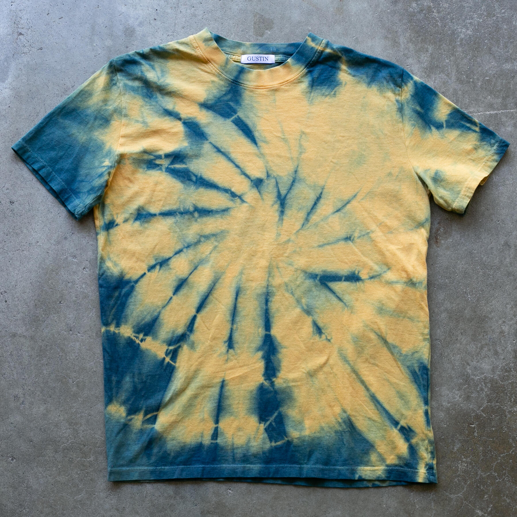 gustin indigo spiral tie-dye t-shirt - orange base