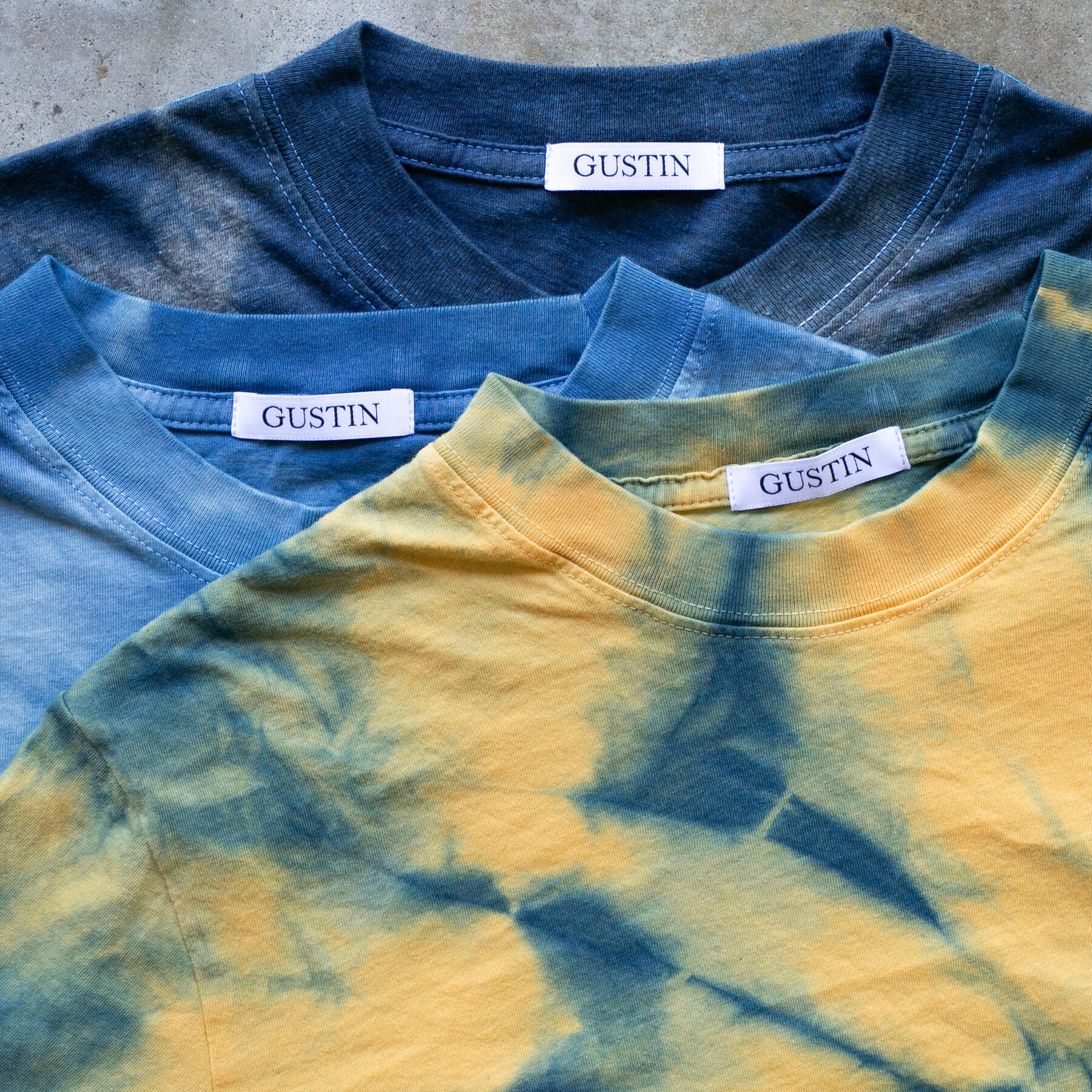 gustin indigo spiral tie-dye t-shirt 3 pack
