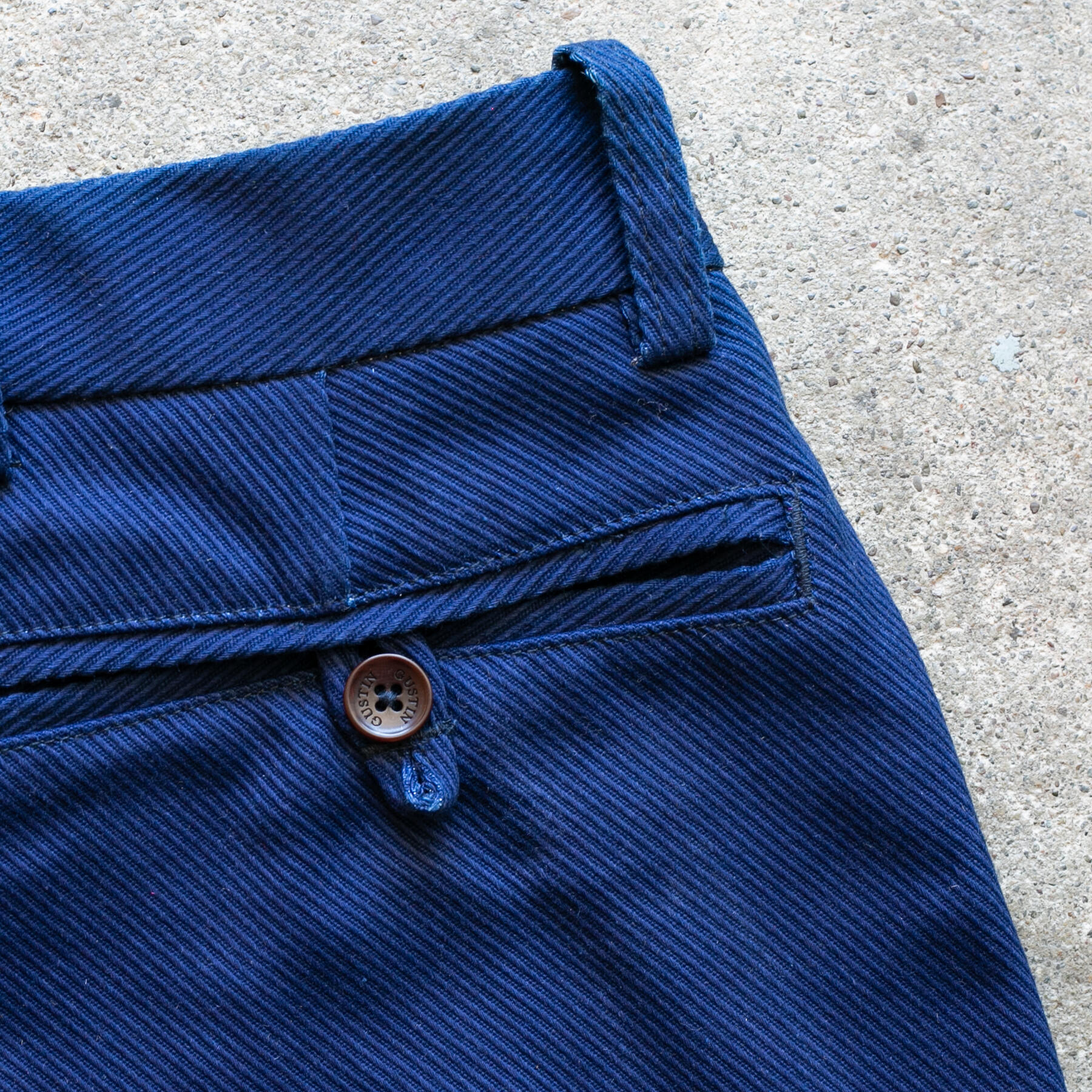 gustin #243 cobalt indigo kersey chinos
