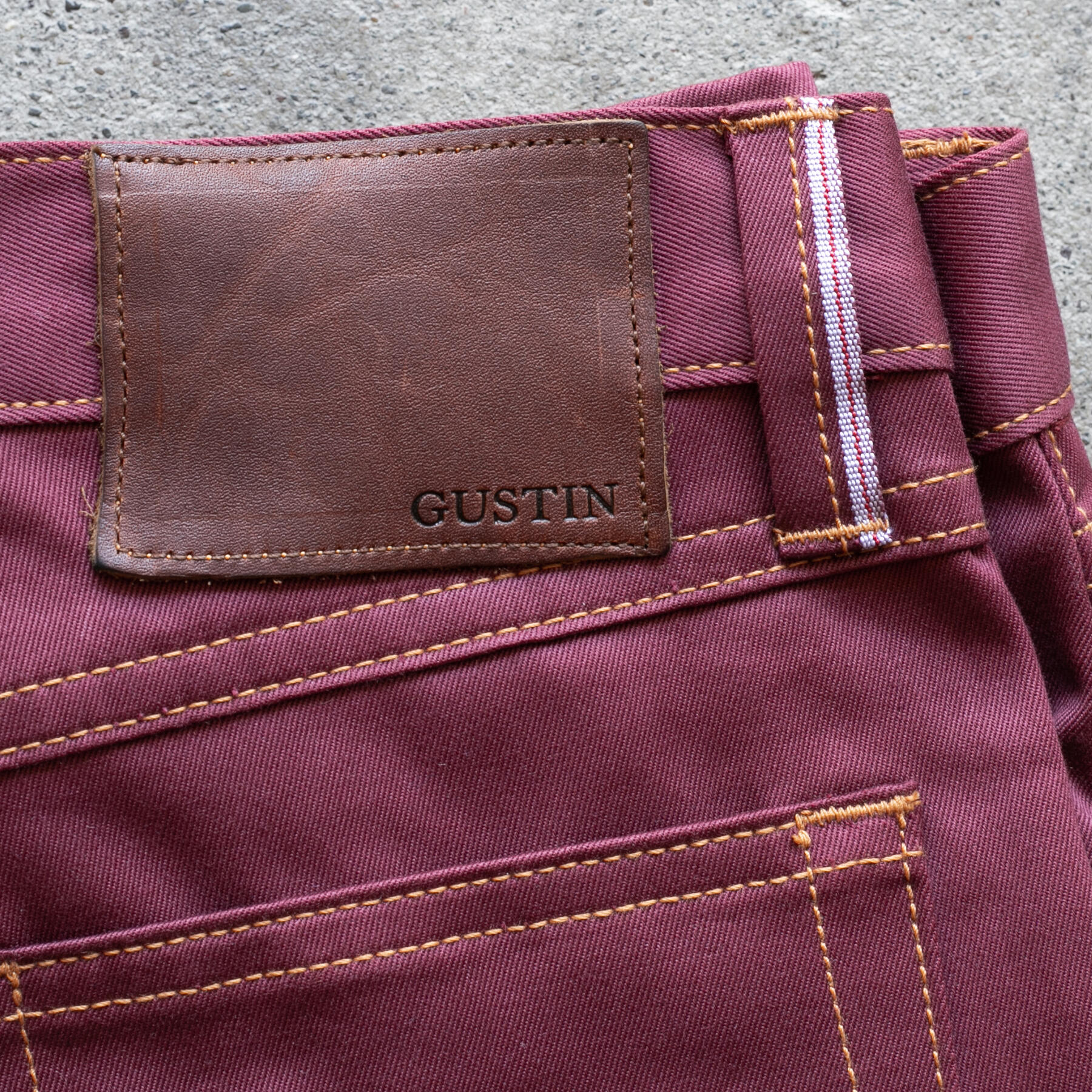 gustin #594 oxblood selvedge twill