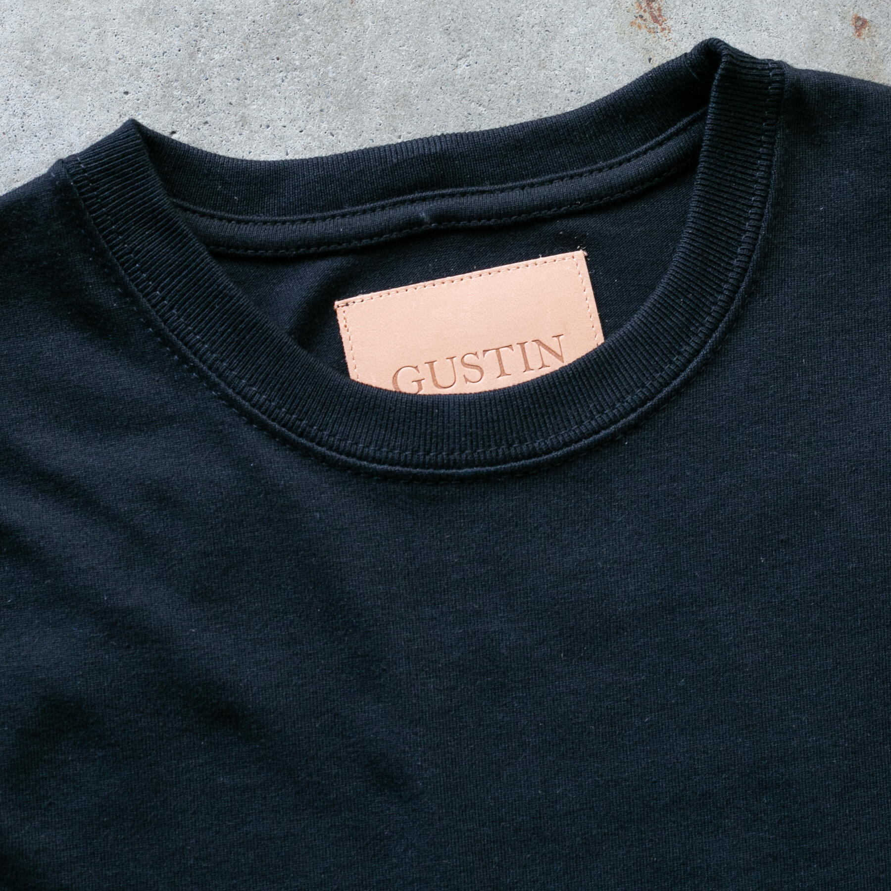 gustin vintage heavyweight long sleeve t-shirt - black