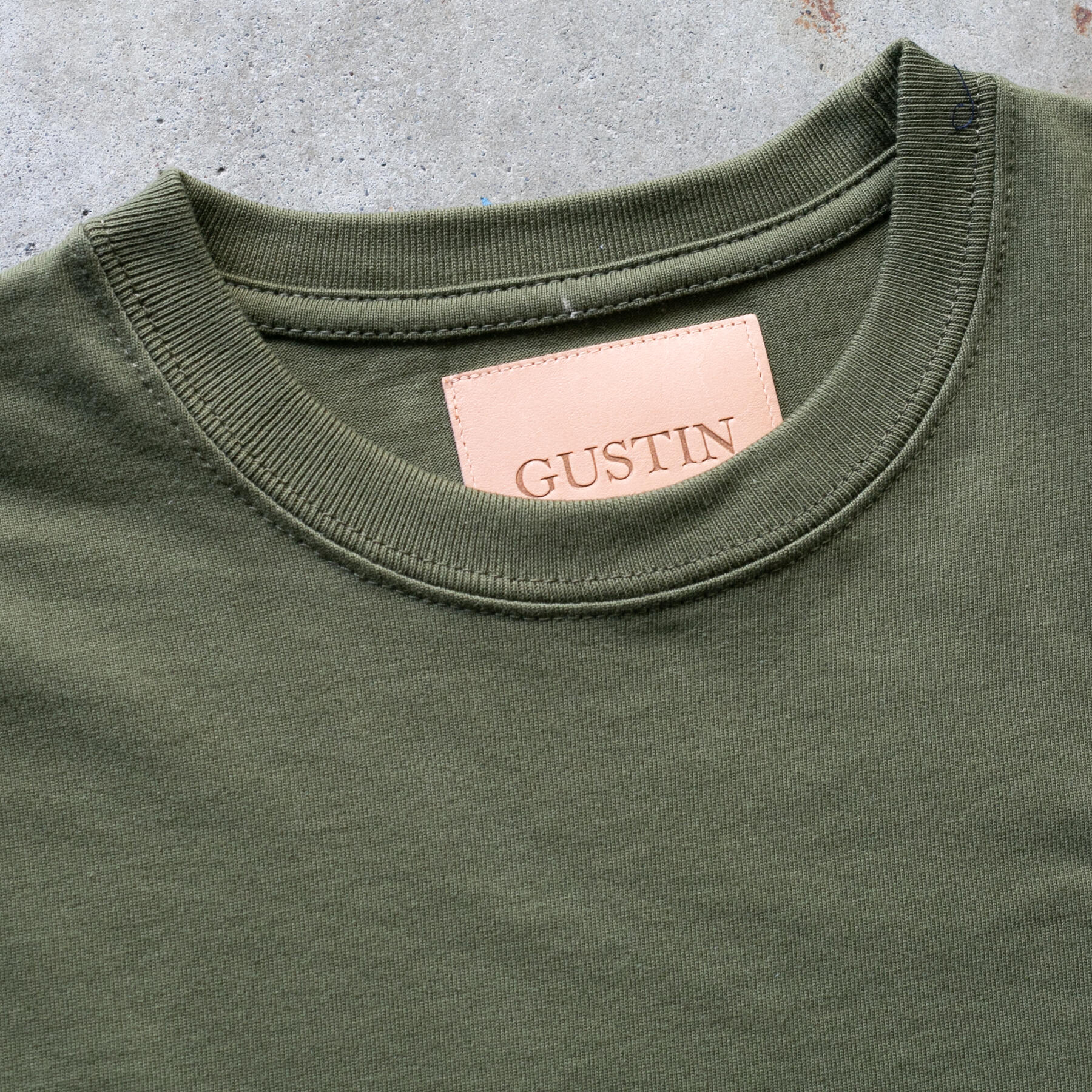 gustin vintage heavyweight long sleeve t-shirt - olive drab