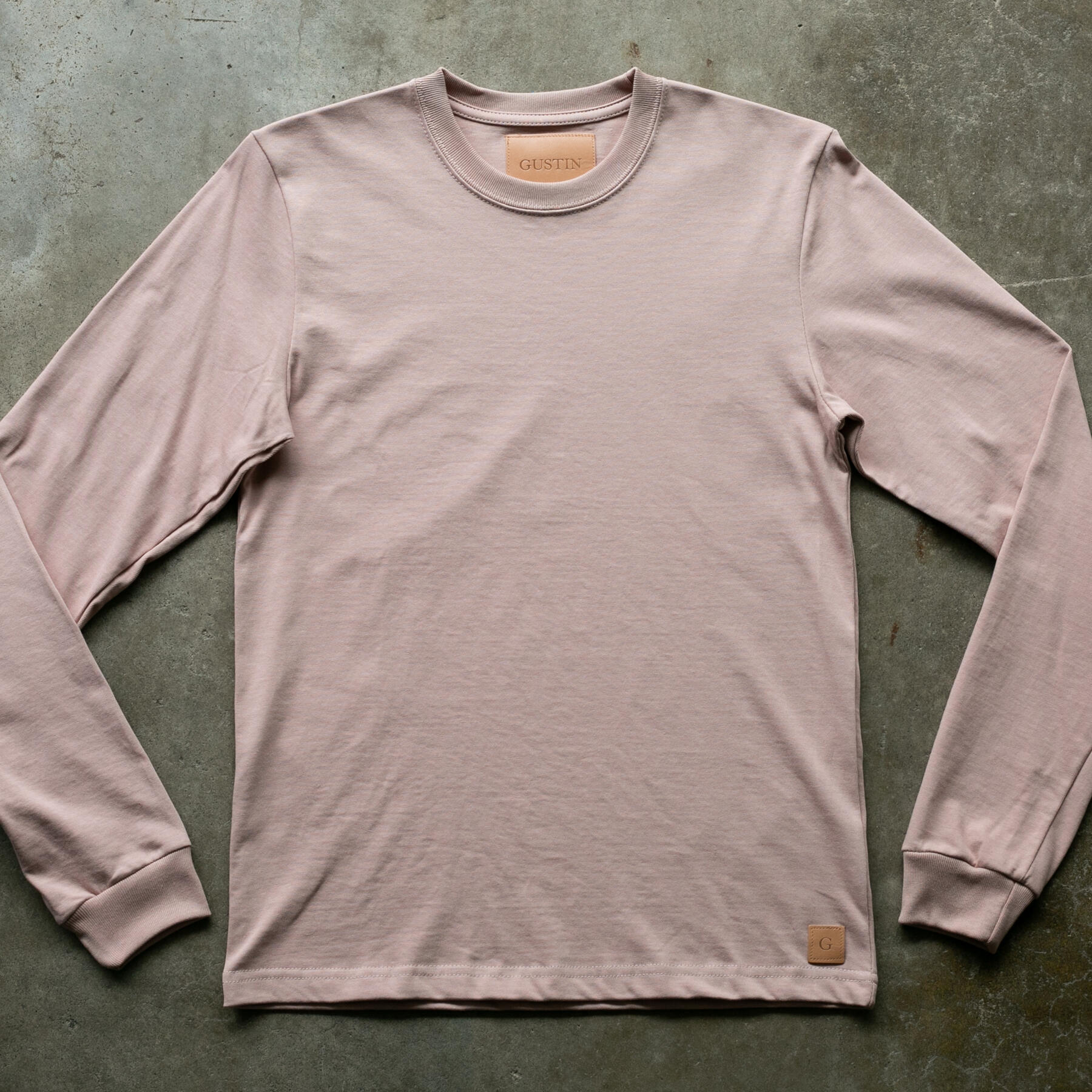 gustin vintage heavyweight long sleeve t-shirt - faded rose