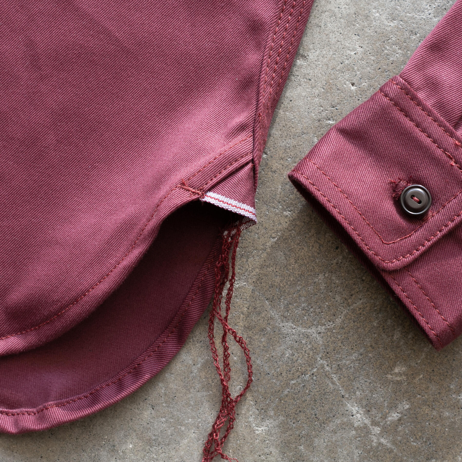 gustin #177 oxblood selvedge twill workshirt