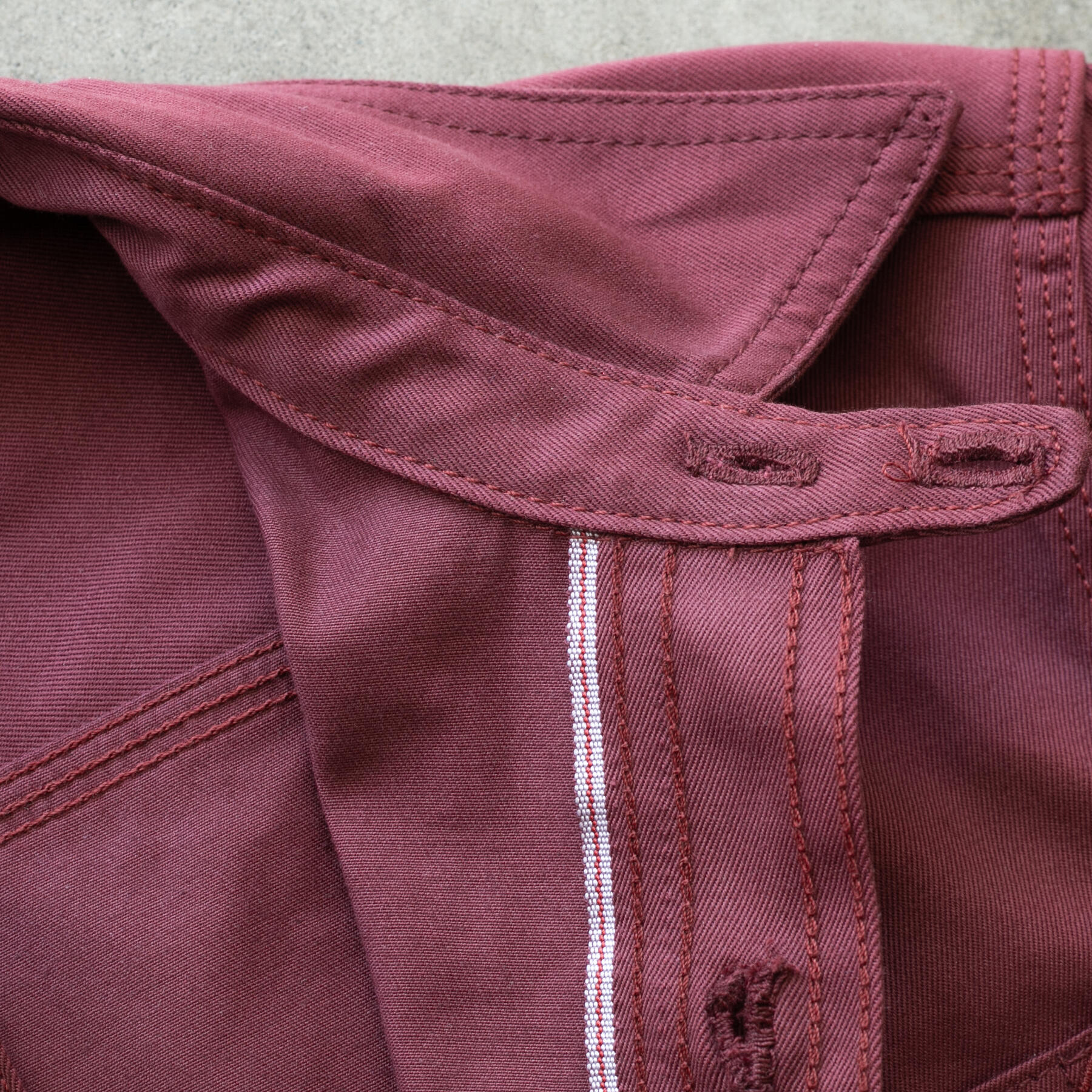 gustin #177 oxblood selvedge twill workshirt