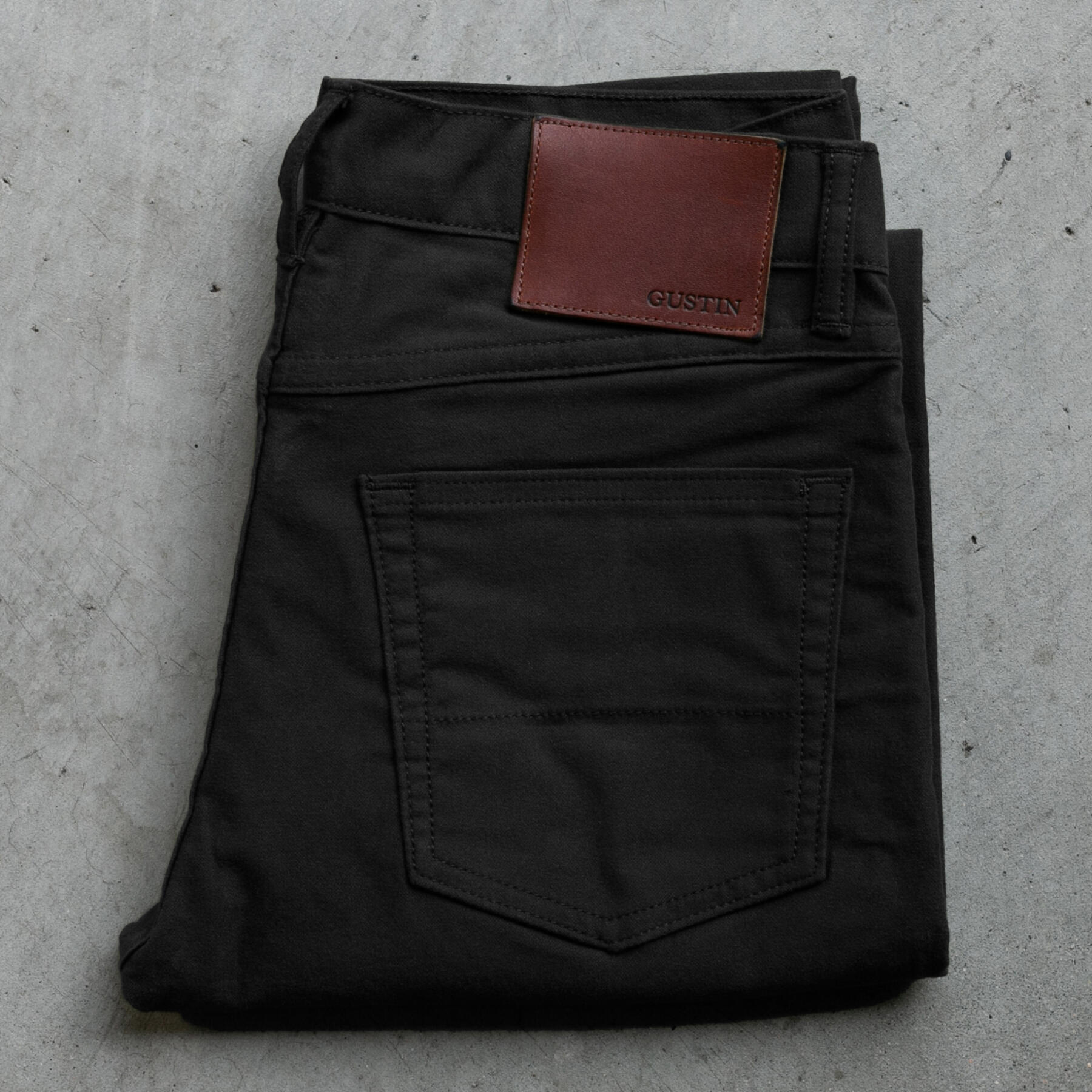 gustin #424 moleskin stretch 5 pocket - black