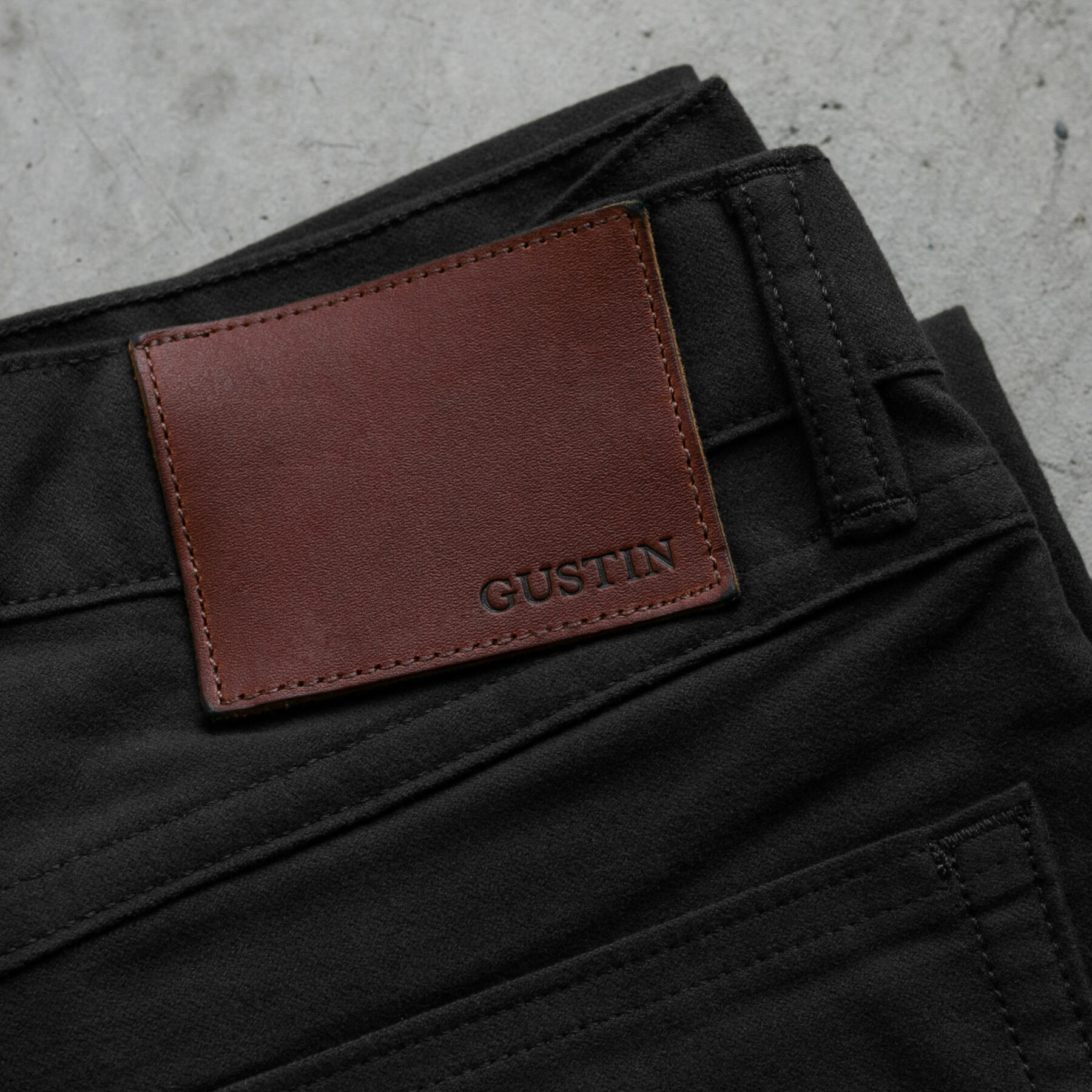 gustin #424 moleskin stretch 5 pocket - black