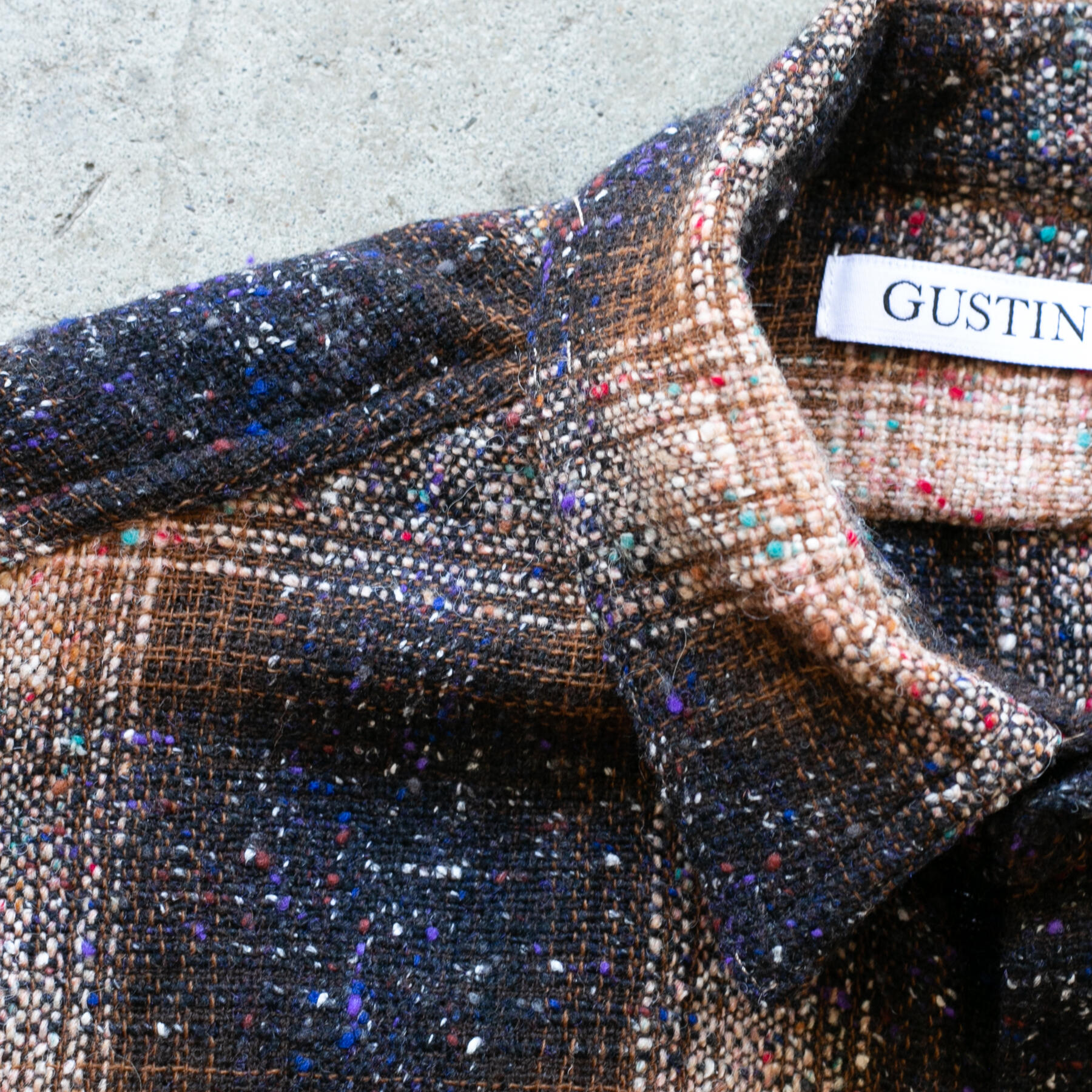 gustin #1207 rainbow nep rustic wool shirt - gold wheat