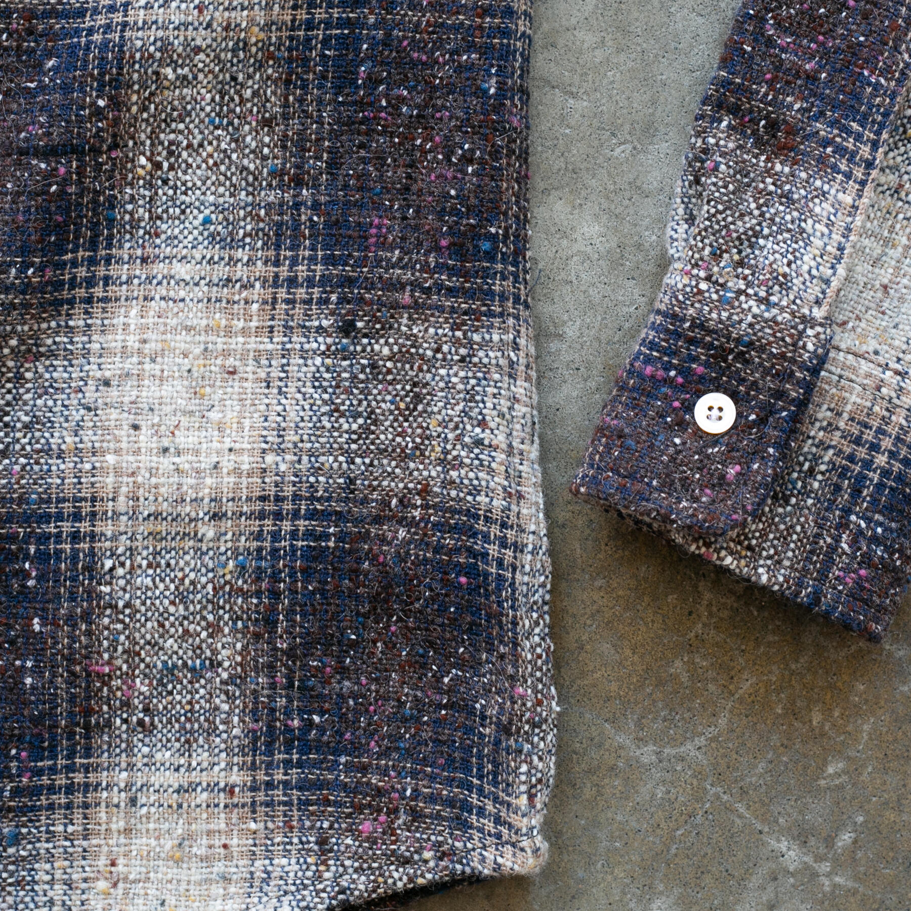 gustin #1209 rainbow nep rustic wool shirt - sand