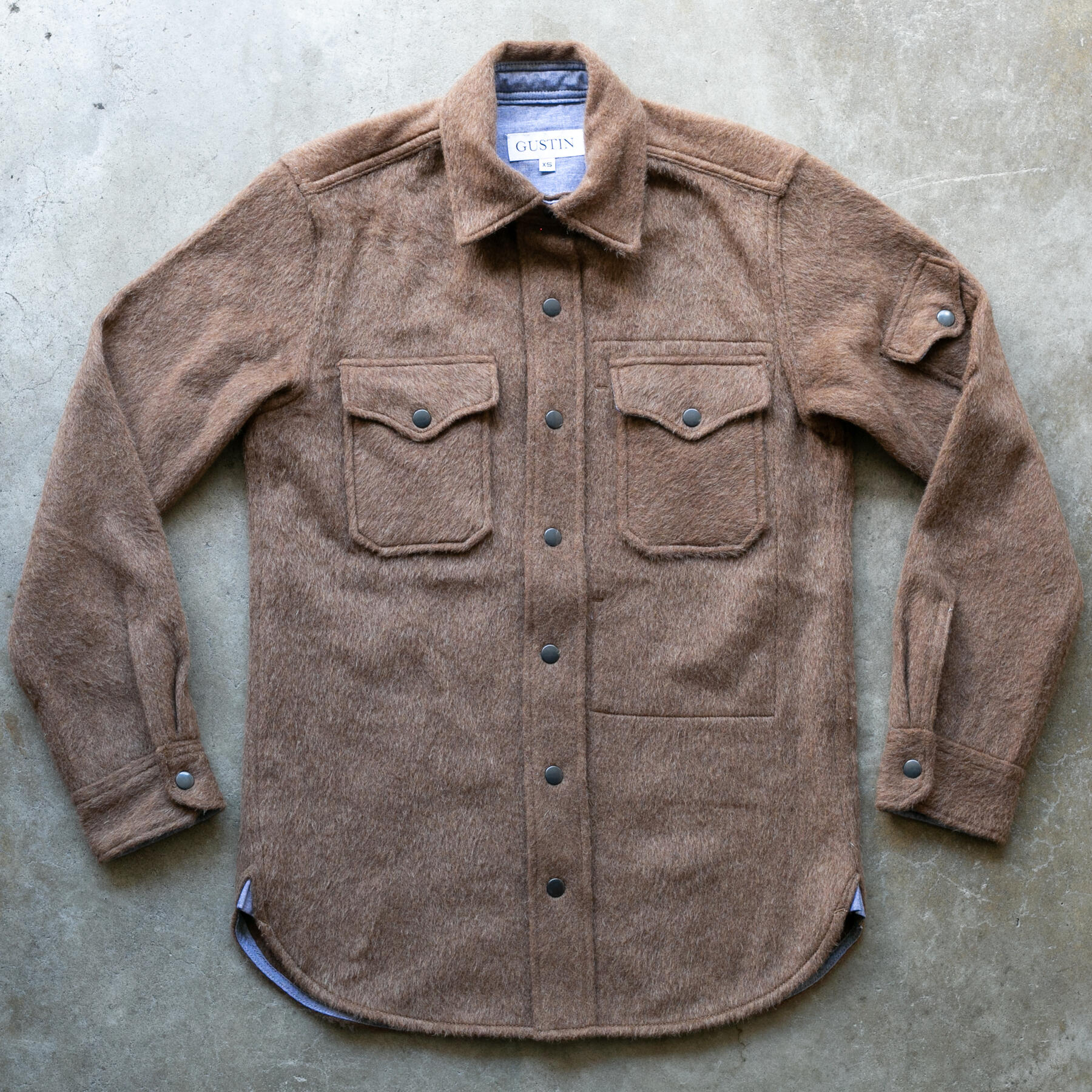 gustin #35 wood brown shaggy wool cpo