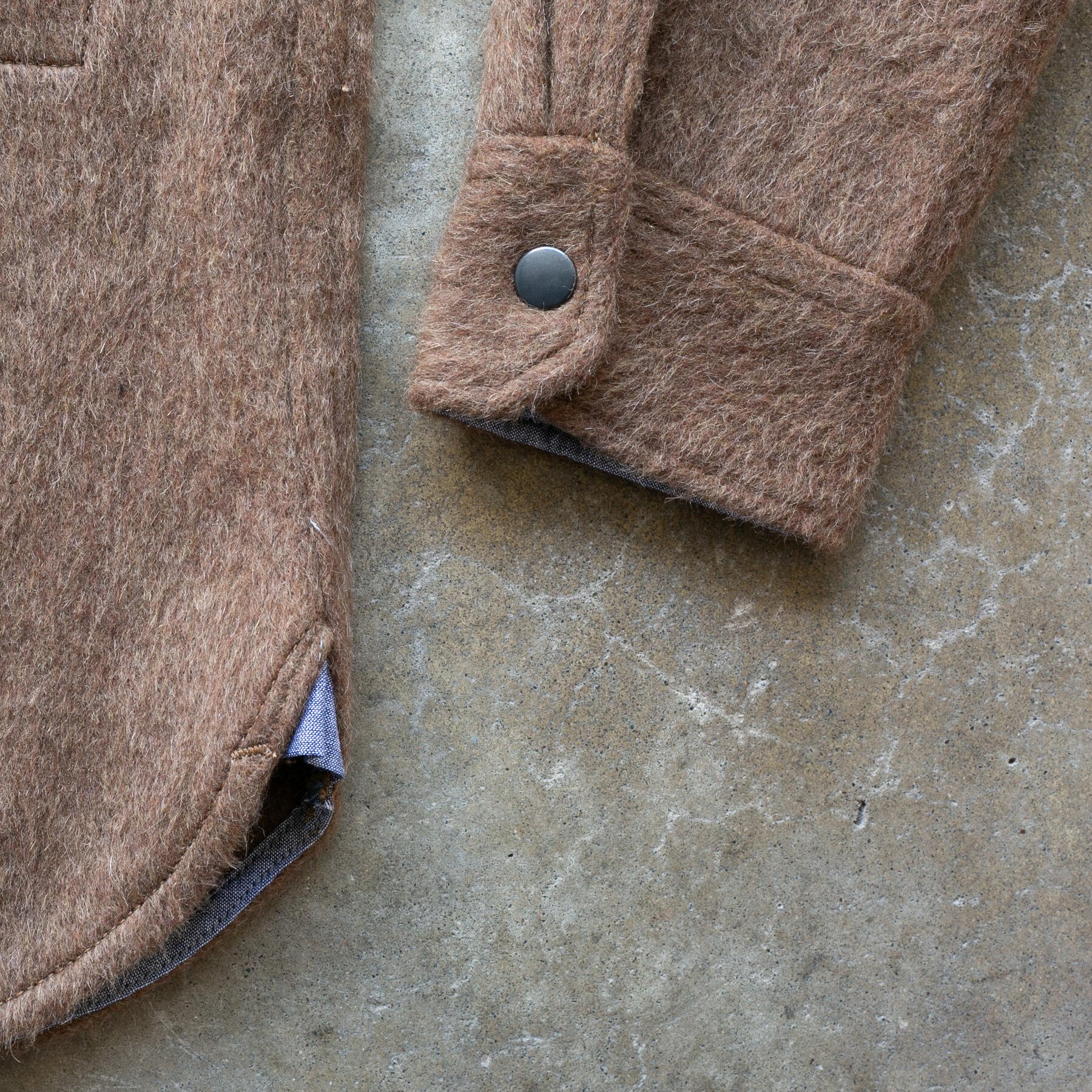 gustin #35 wood brown shaggy wool cpo