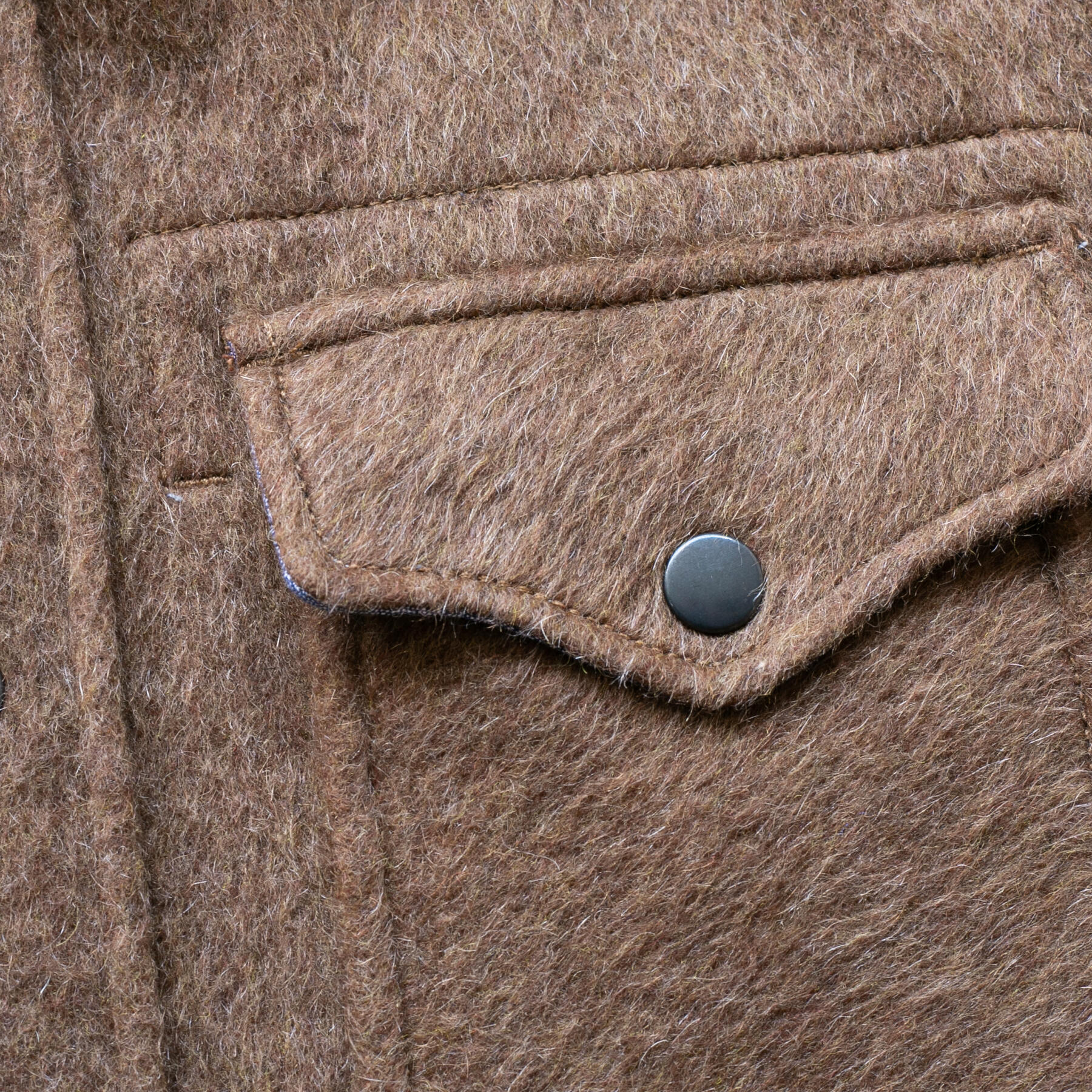 gustin #35 wood brown shaggy wool cpo