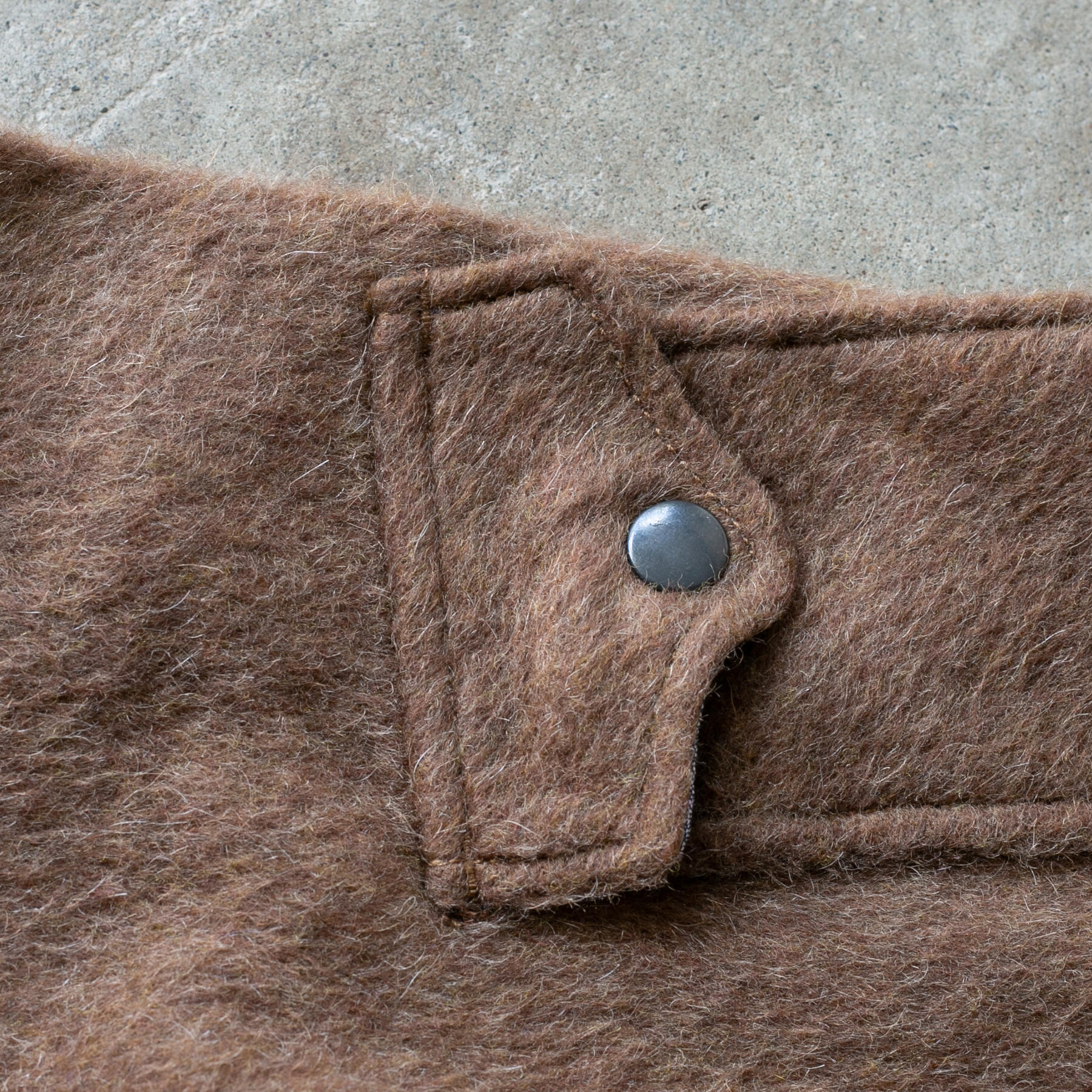 gustin #35 wood brown shaggy wool cpo