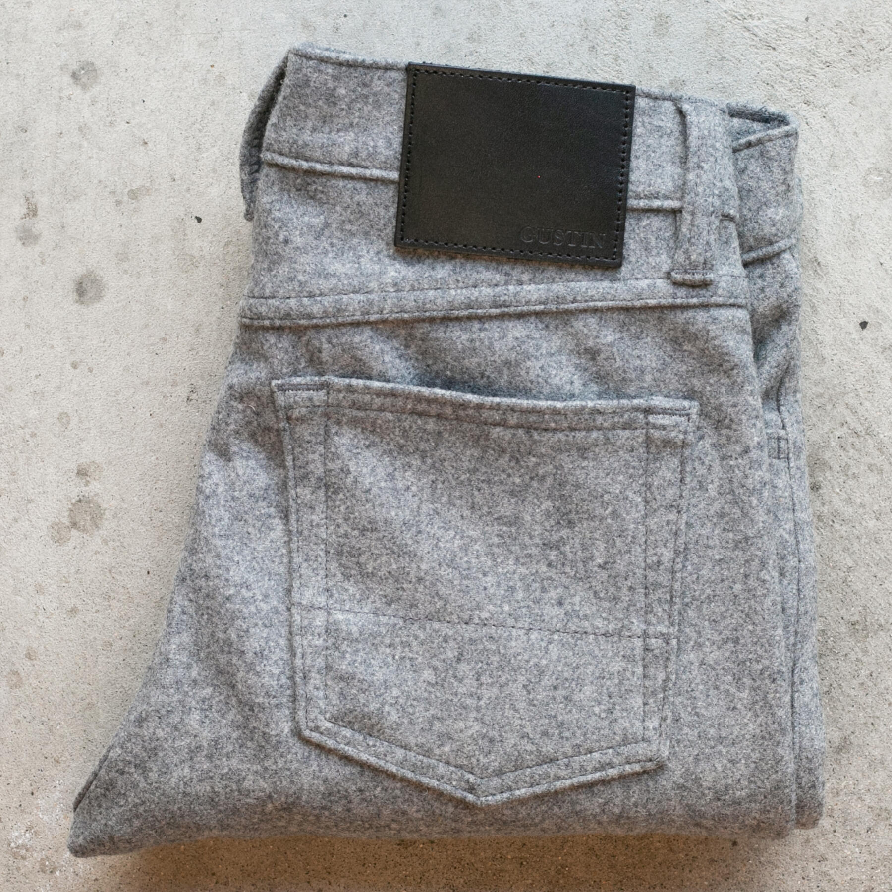 gustin #427 wool 5 pocket - heather grey