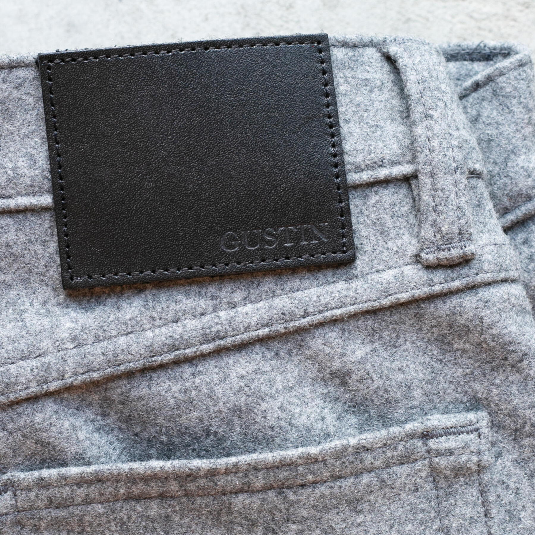 gustin #427 wool 5 pocket - heather grey