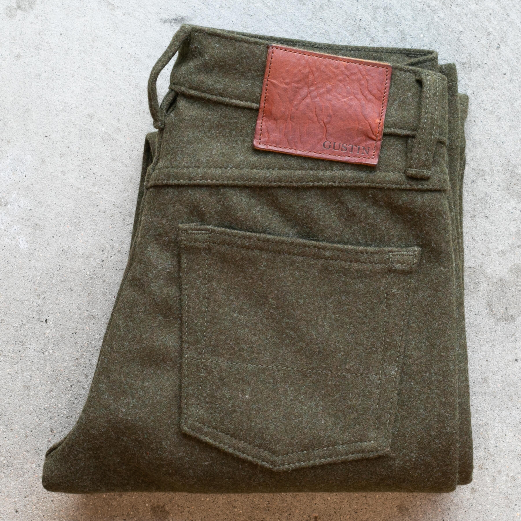gustin #428 wool 5 pocket - olive