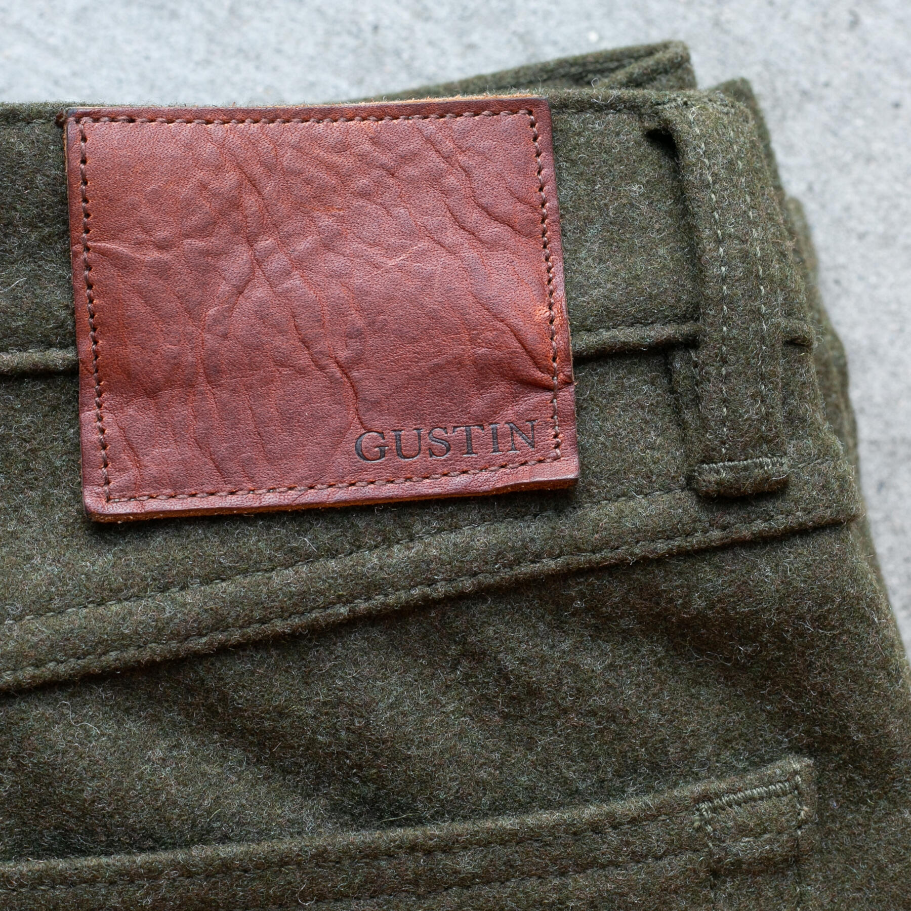 gustin #428 wool 5 pocket - olive