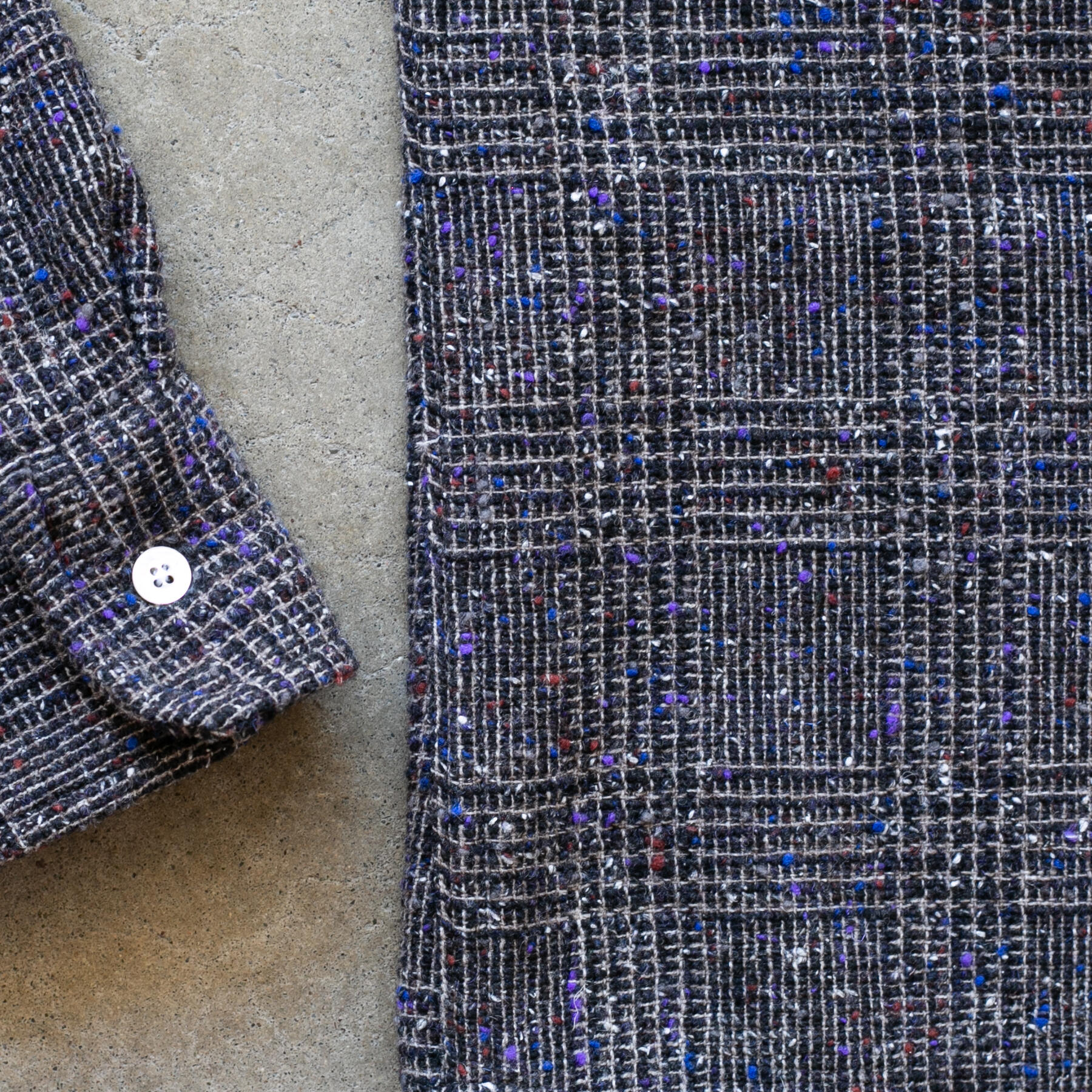gustin #1219 rainbow nep rustic wool shirt - coal