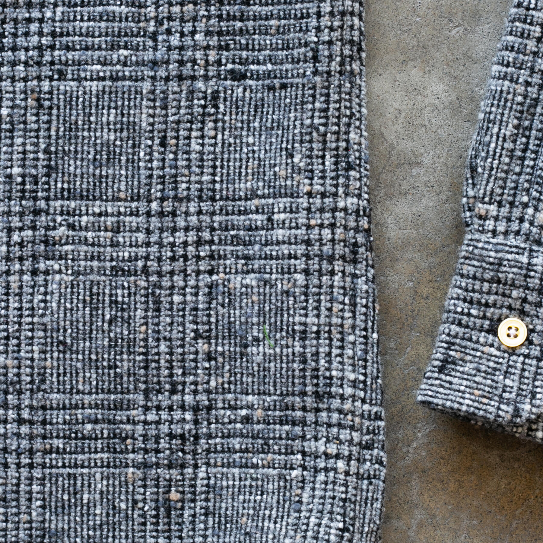 gustin #1218 rainbow nep rustic wool shirt - salt & pepper