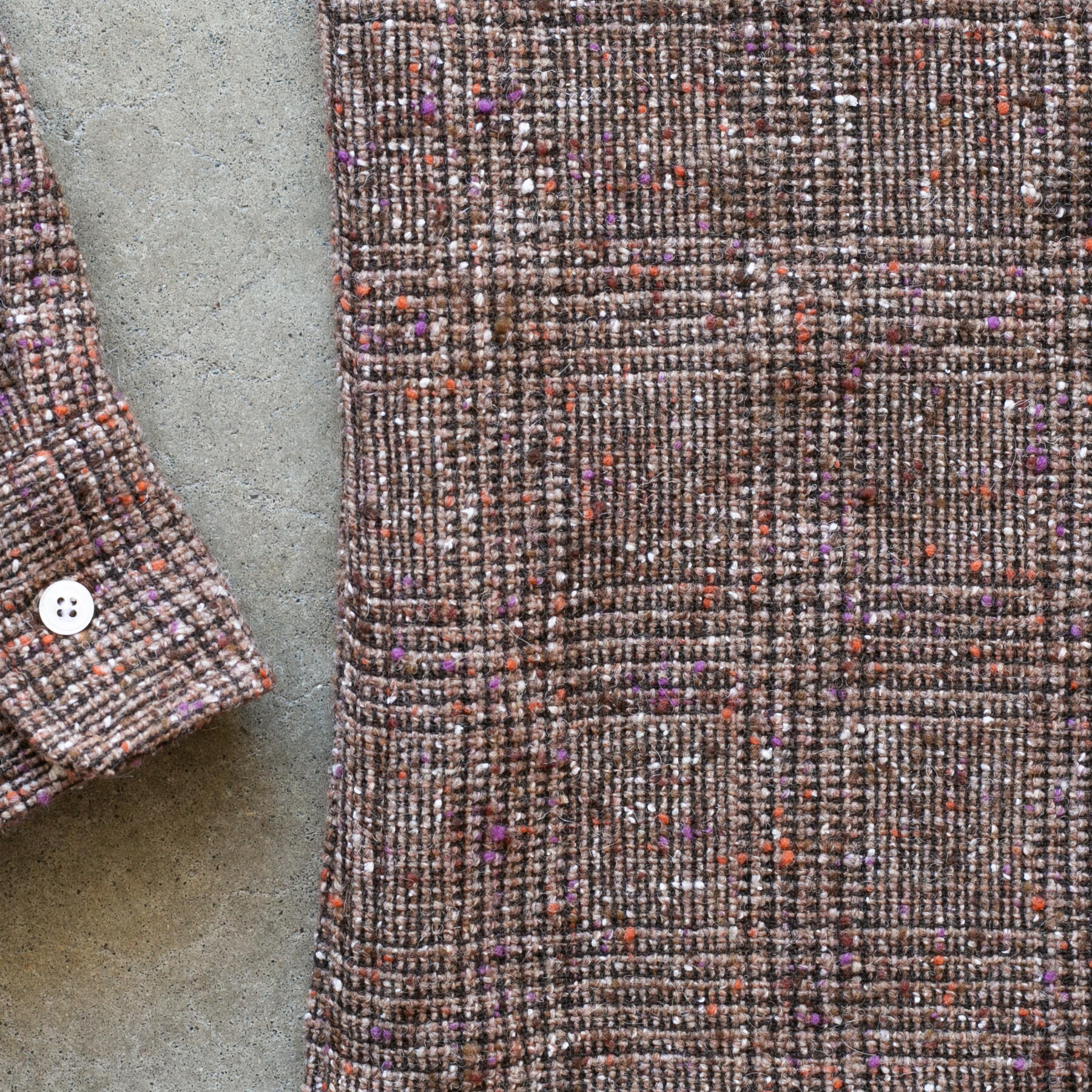 gustin #1217 rainbow nep rustic wool shirt - oak