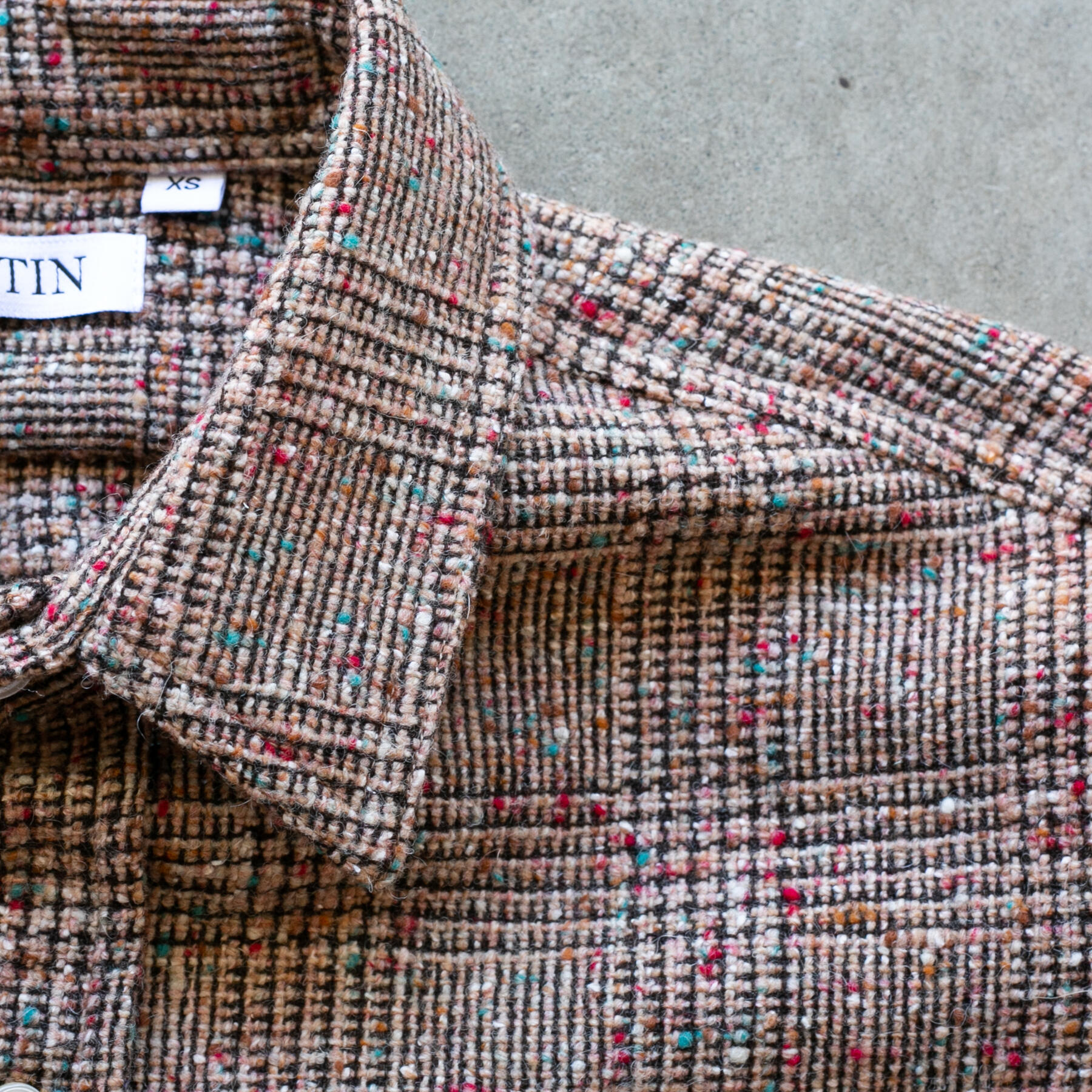 gustin #1216 rainbow nep rustic wool shirt - rust