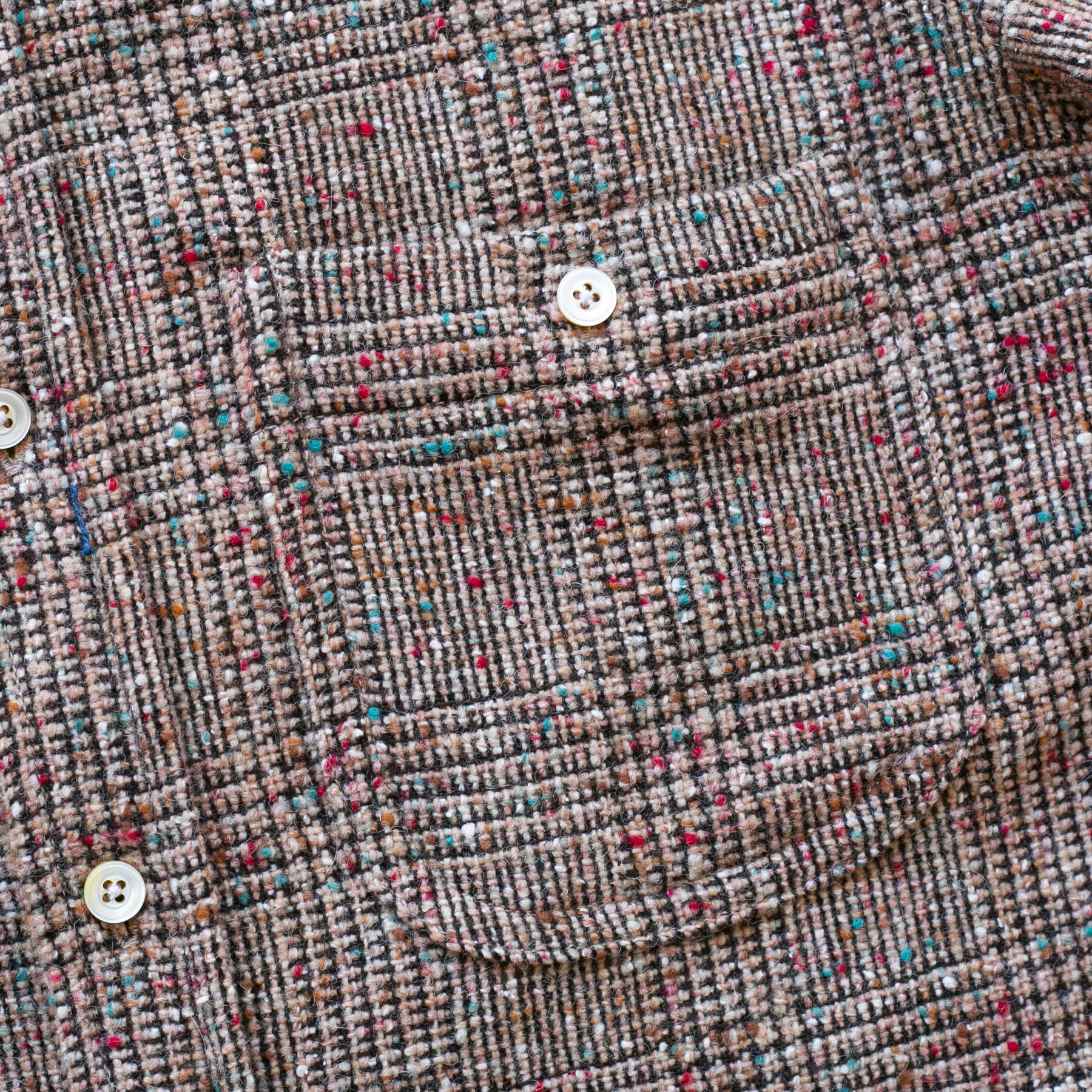gustin #1216 rainbow nep rustic wool shirt - rust