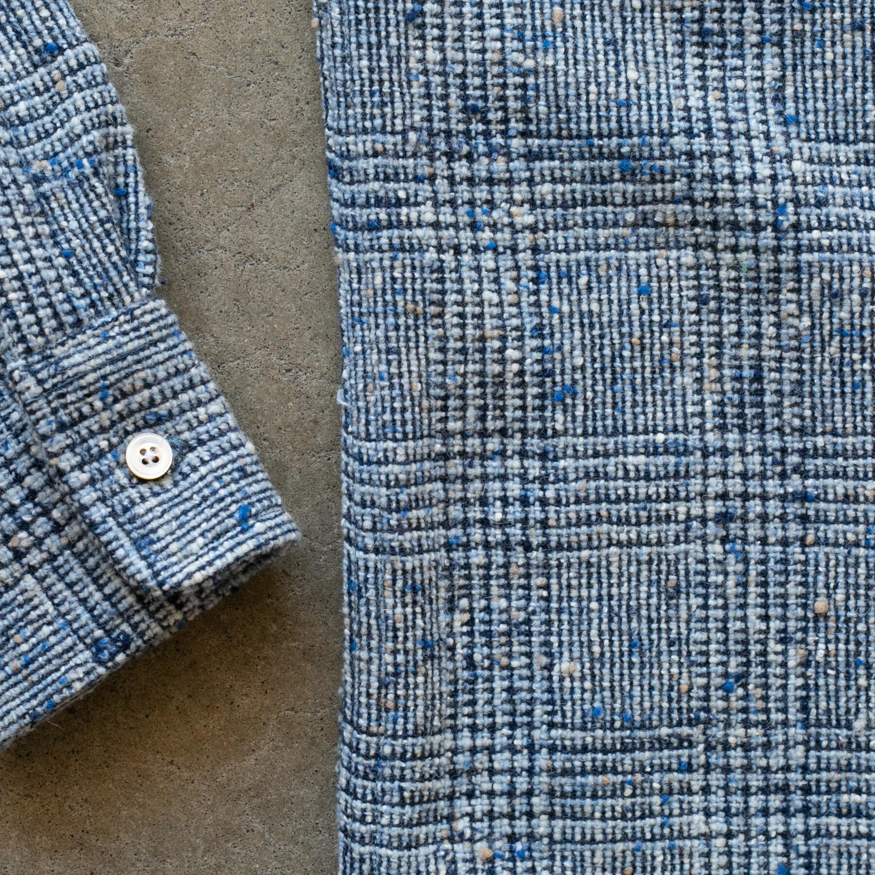 gustin #1215 rainbow nep rustic wool shirt - sky
