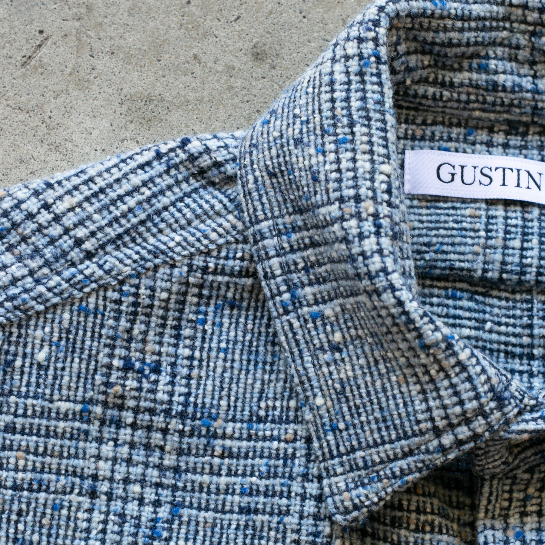 gustin #1215 rainbow nep rustic wool shirt - sky